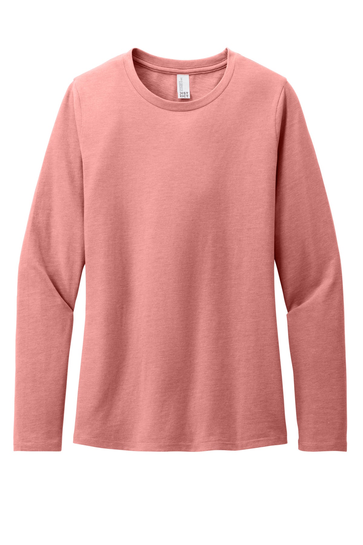 District Women's Perfect Blend CVC Long Sleeve Tee - Blush Frost