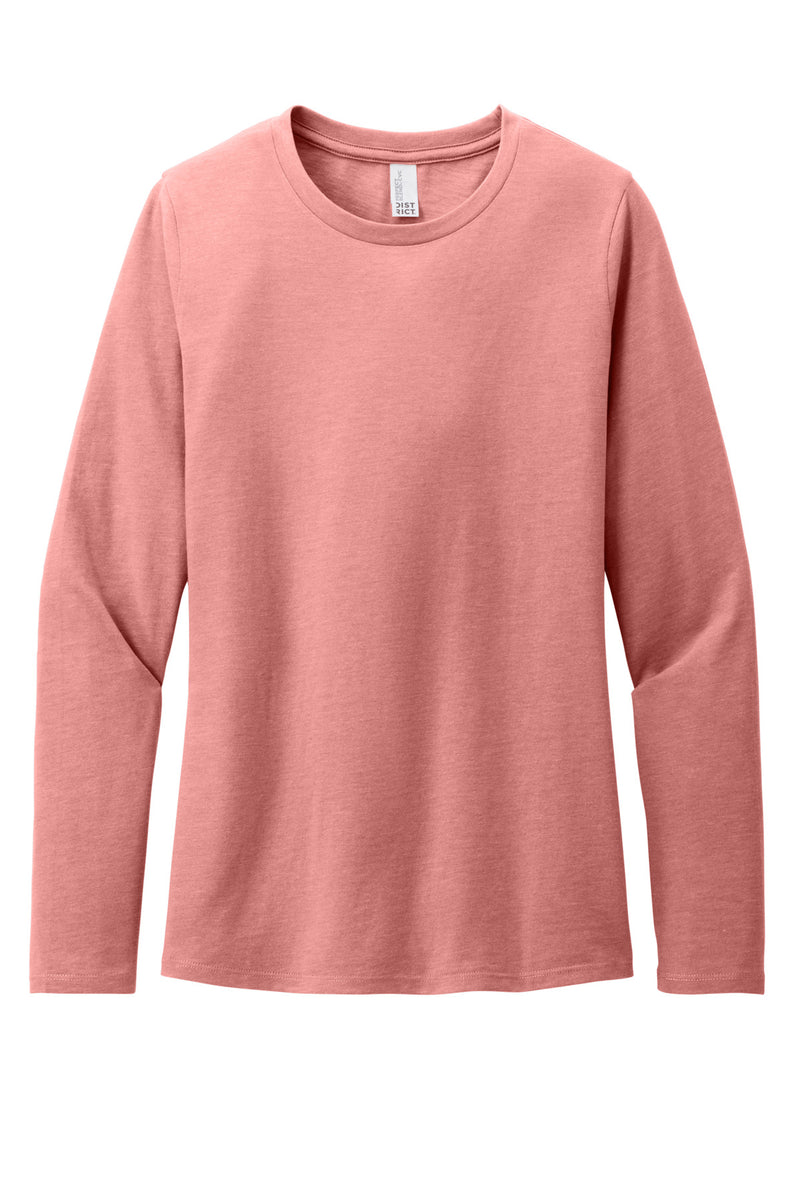 District Women's Perfect Blend CVC Long Sleeve Tee - Blush Frost