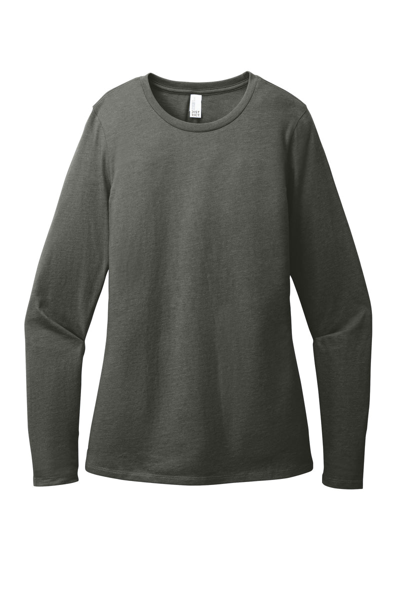 District Women's Perfect Blend CVC Long Sleeve Tee - Heathered Charcoal