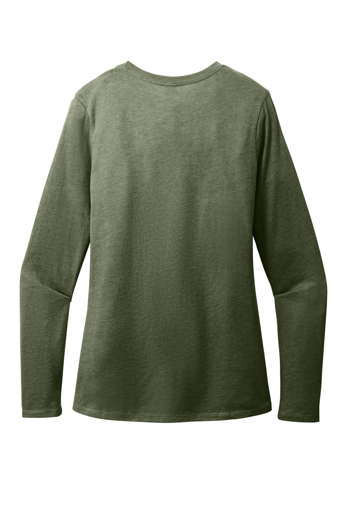 District Women's Perfect Blend CVC Long Sleeve Tee - Heathered Olive