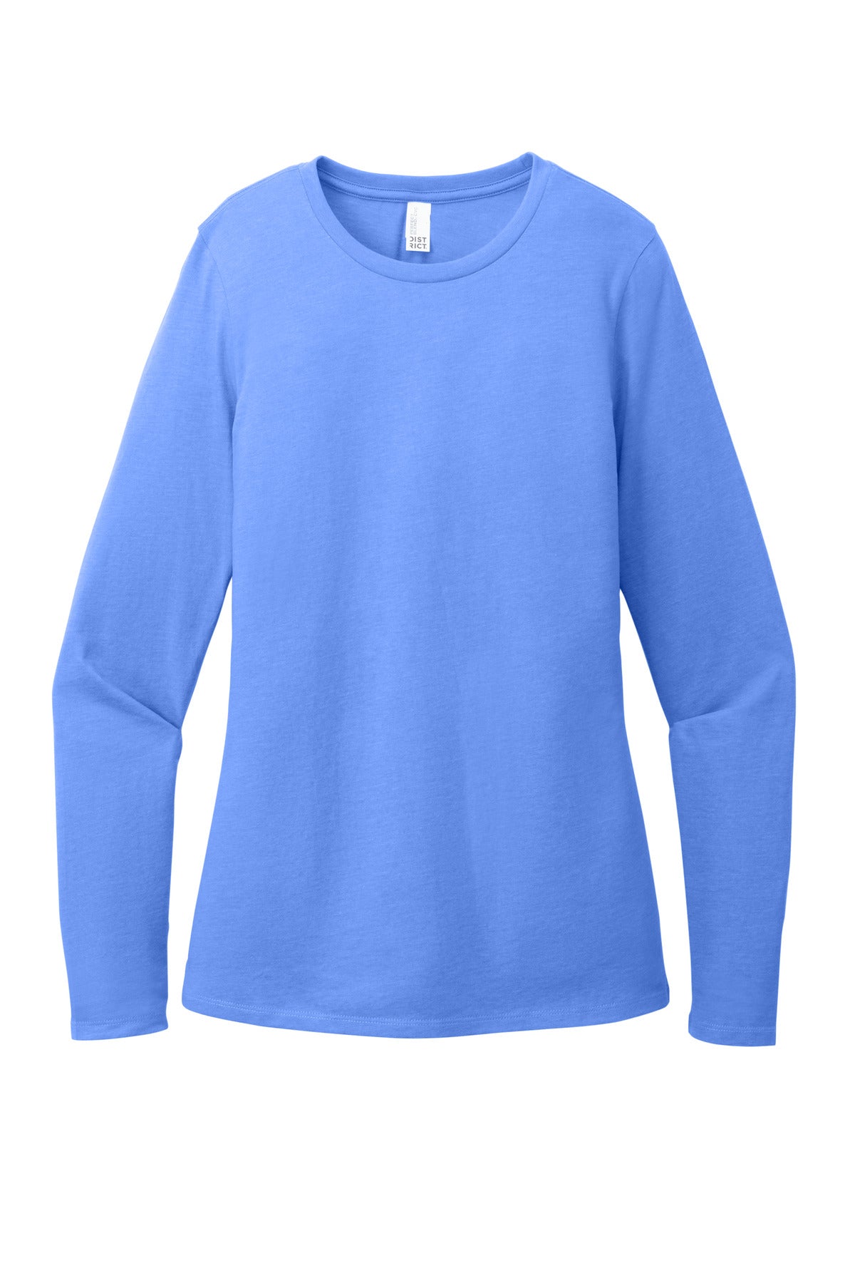 District Women's Perfect Blend CVC Long Sleeve Tee - Heathered Royal
