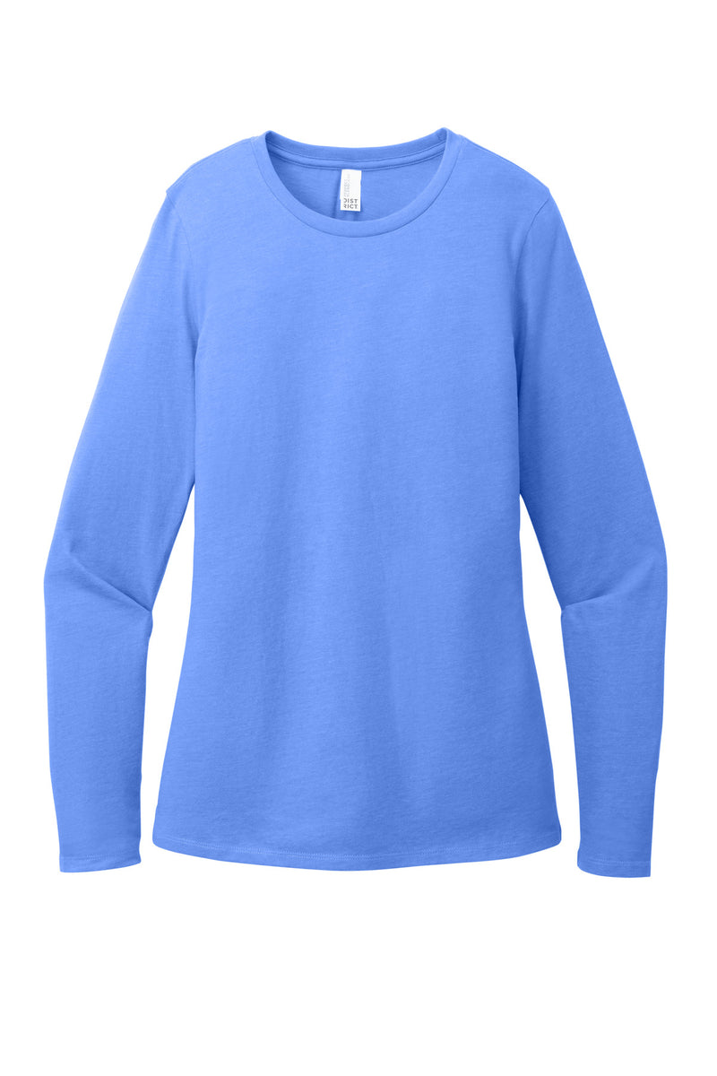 District Women's Perfect Blend CVC Long Sleeve Tee - Heathered Royal