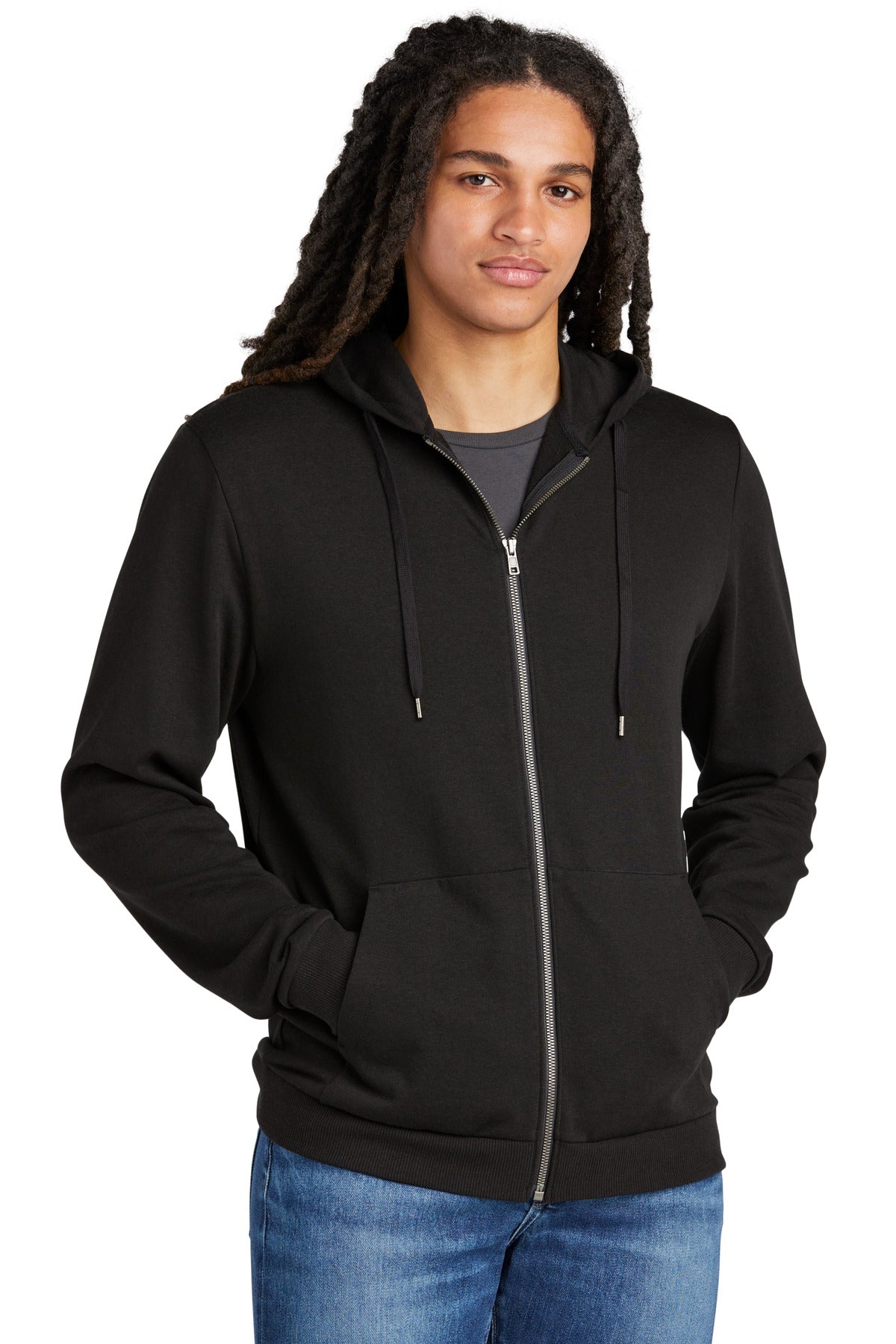 District Perfect Tri Fleece Full-Zip Hoodie - Black
