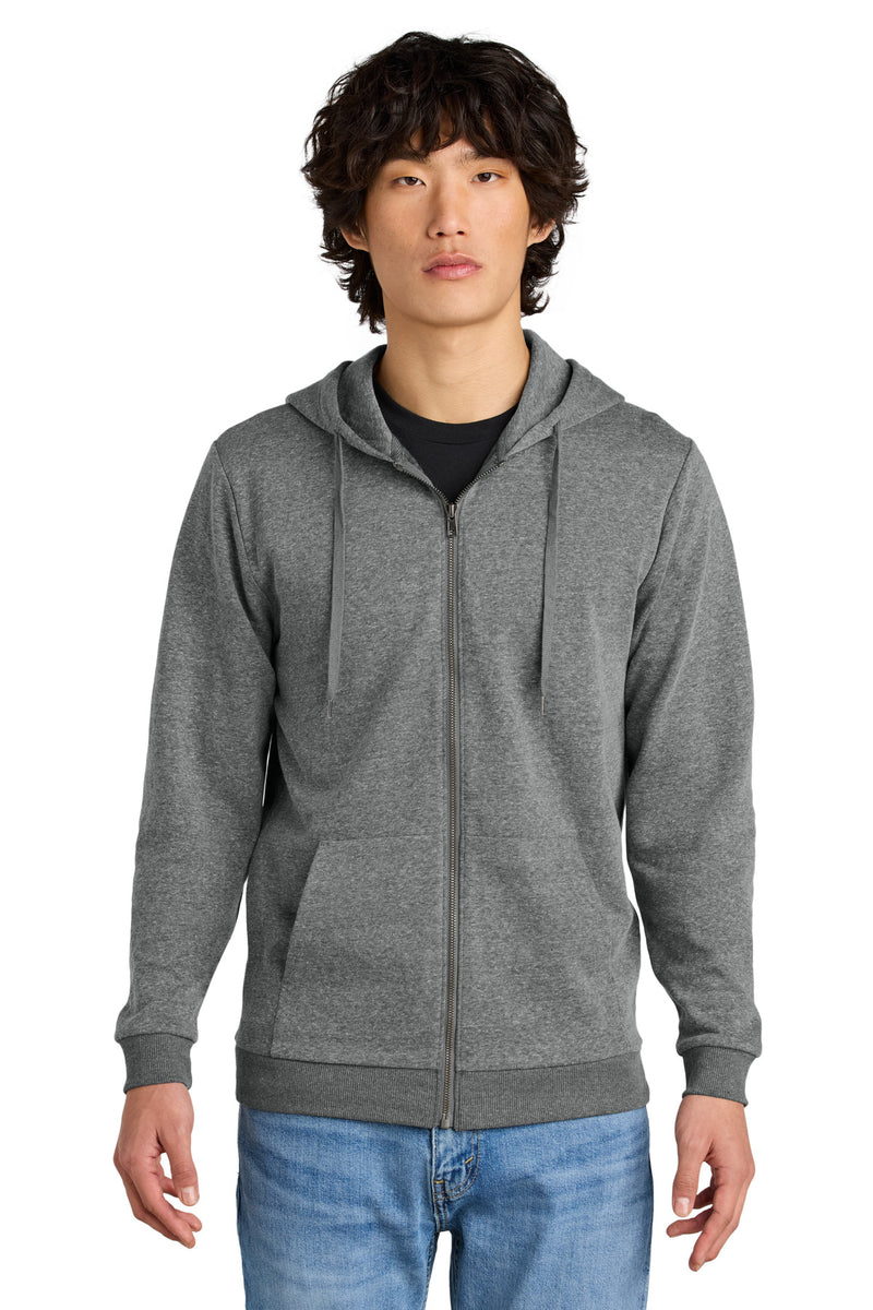 District Perfect Tri Fleece Full-Zip Hoodie - Grey Frost