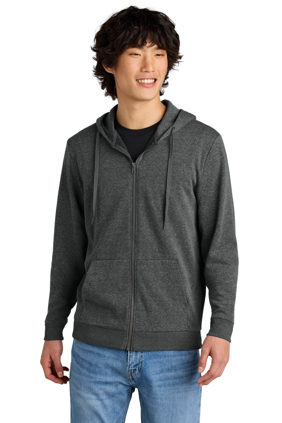 District Perfect Tri Fleece Full-Zip Hoodie - Heathered Charcoal
