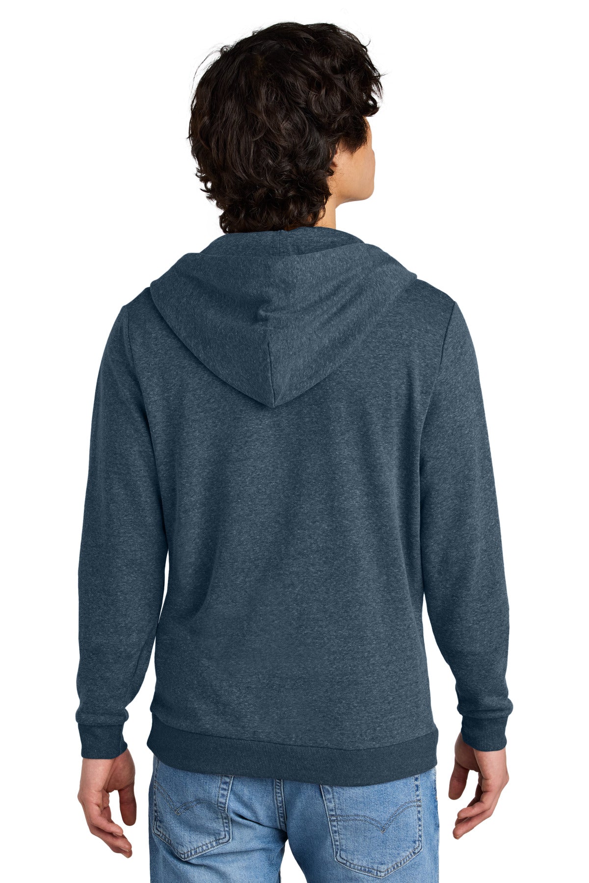 District Perfect Tri Fleece Full-Zip Hoodie - Navy Frost