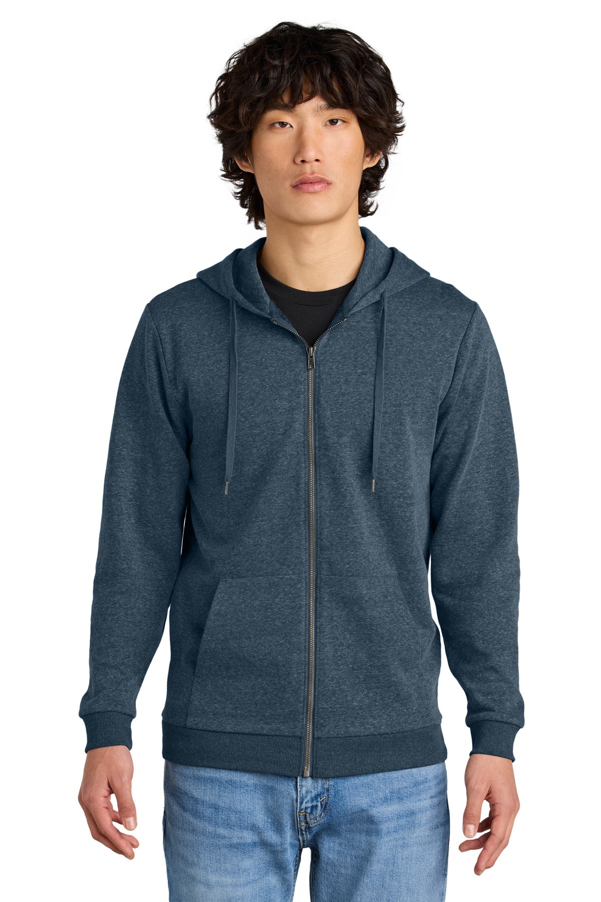 District Perfect Tri Fleece Full-Zip Hoodie - Navy Frost