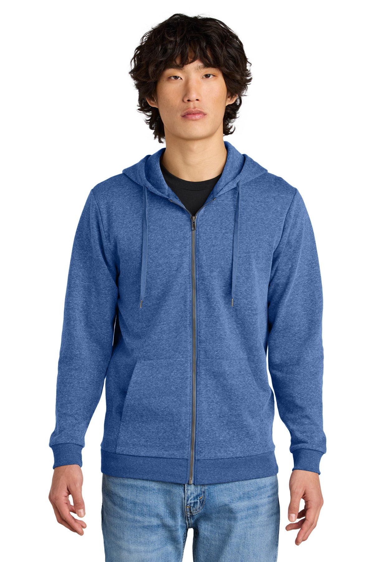 District Perfect Tri Fleece Full-Zip Hoodie - Royal Frost