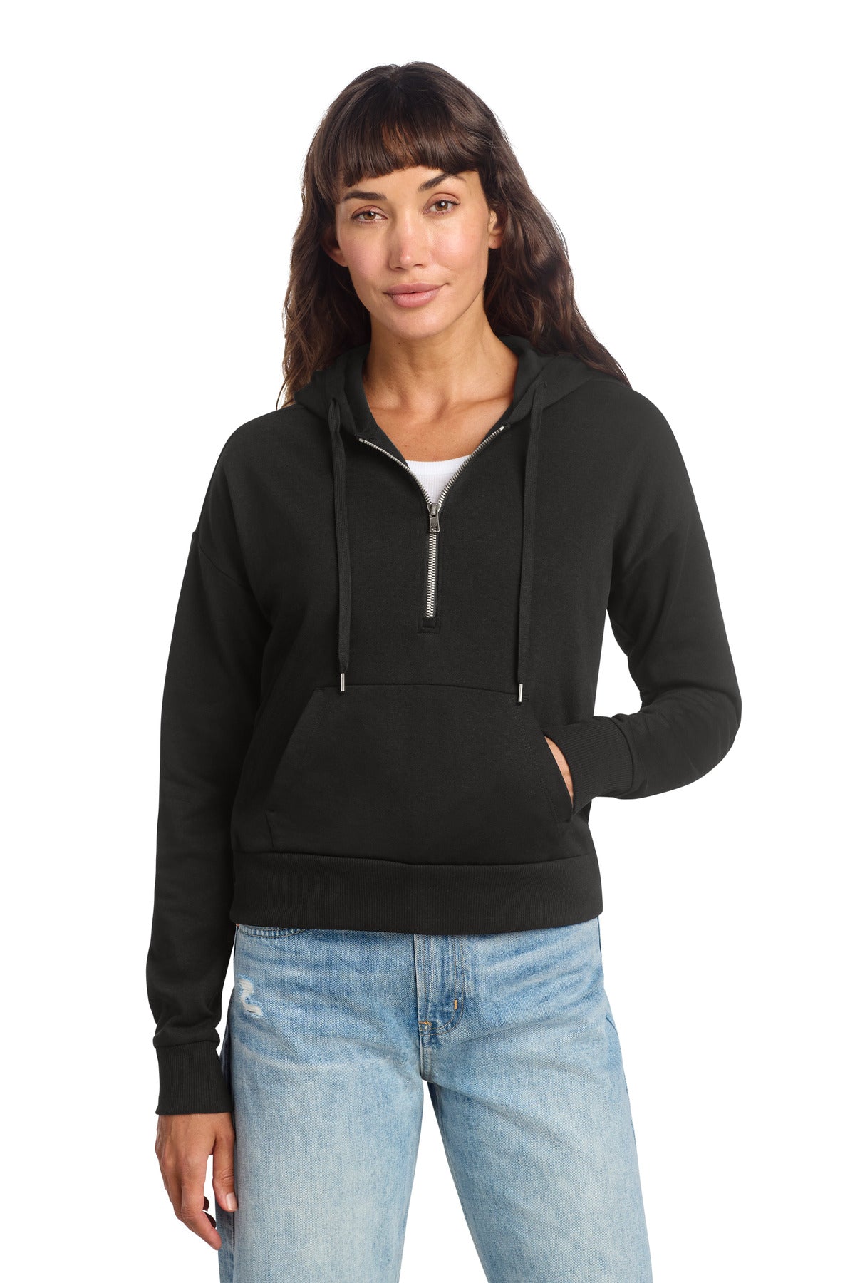 District Women's Perfect Tri Fleece 1/2-Zip Pullover - Black