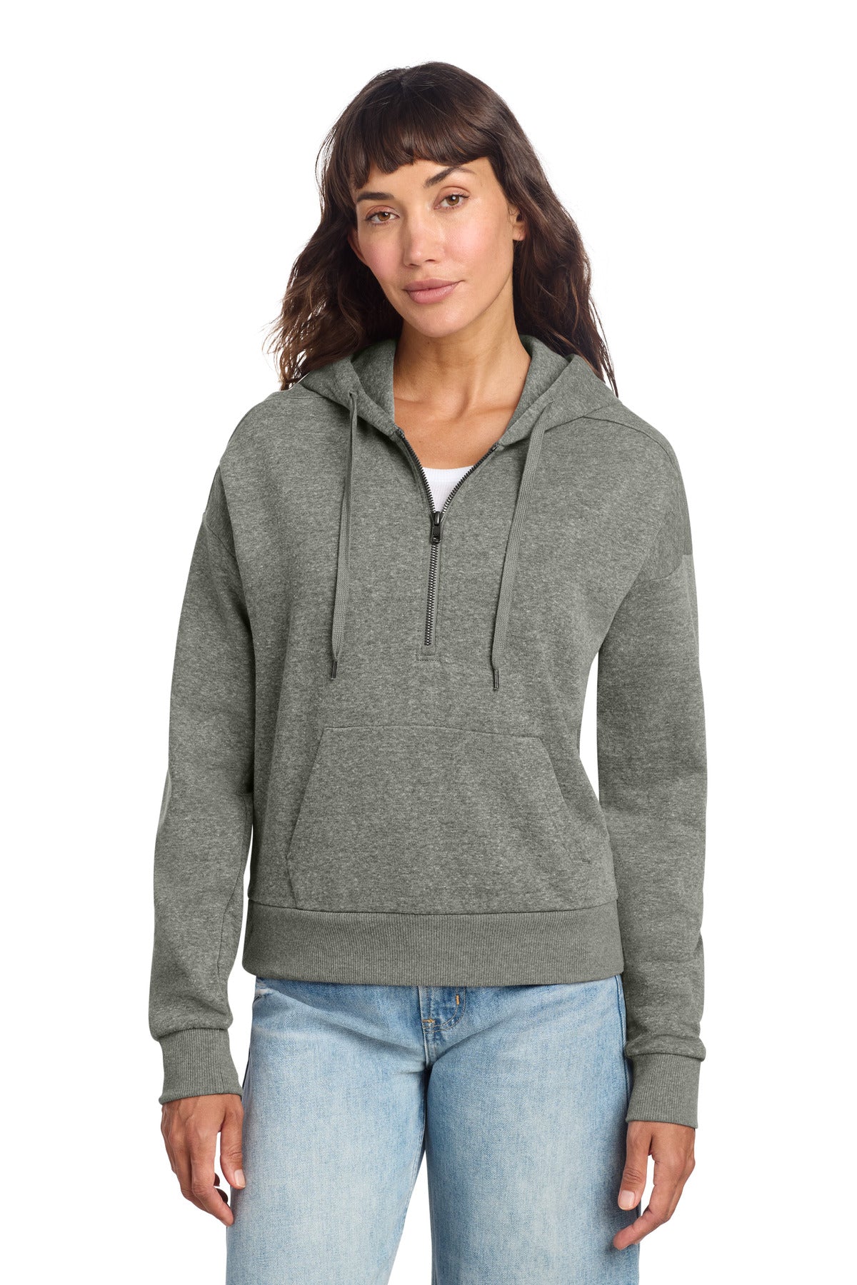 District Women's Perfect Tri Fleece 1/2-Zip Pullover - Heathered Charcoal