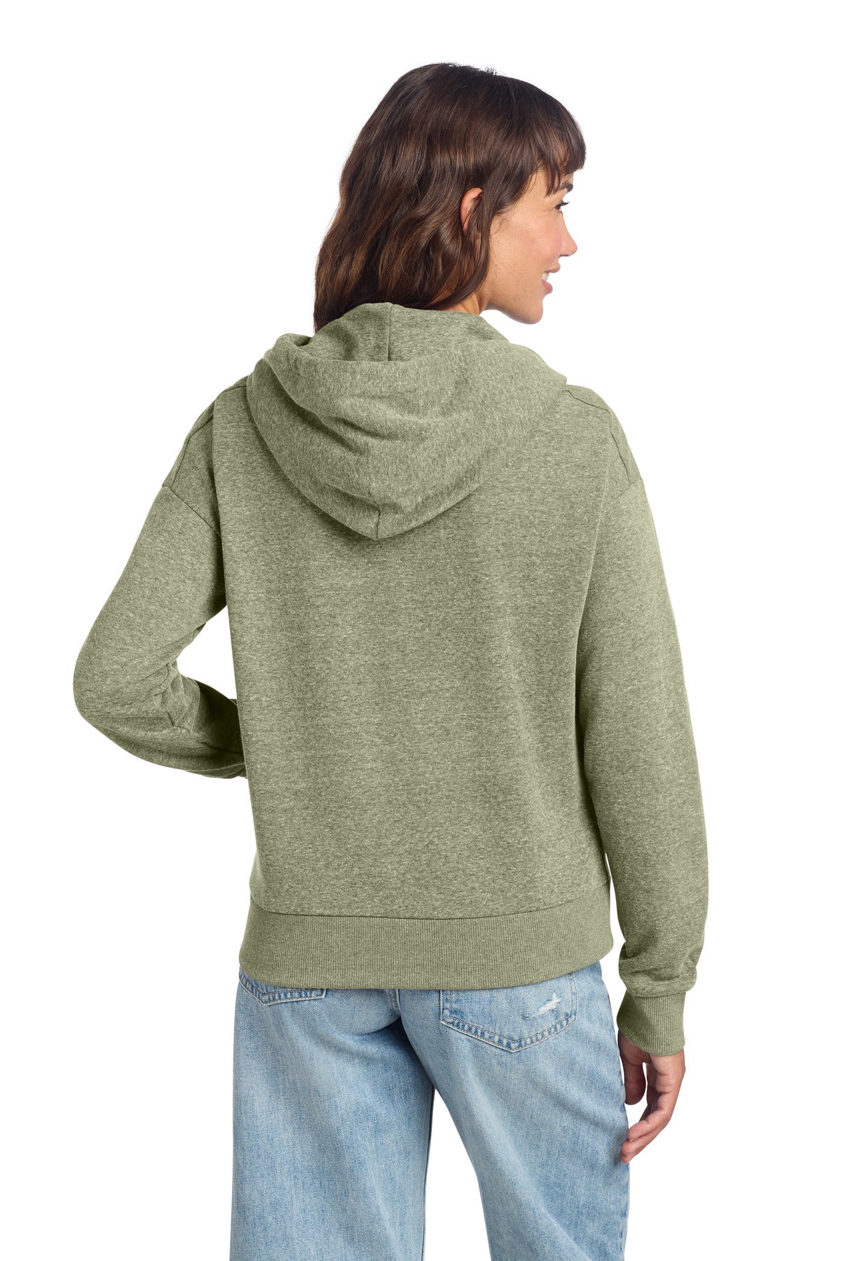 District Women's Perfect Tri Fleece 1/2-Zip Pullover - Military Green Frost