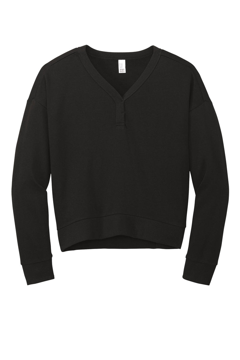 District Women's Perfect Tri Fleece V-Neck Sweatshirt - Black