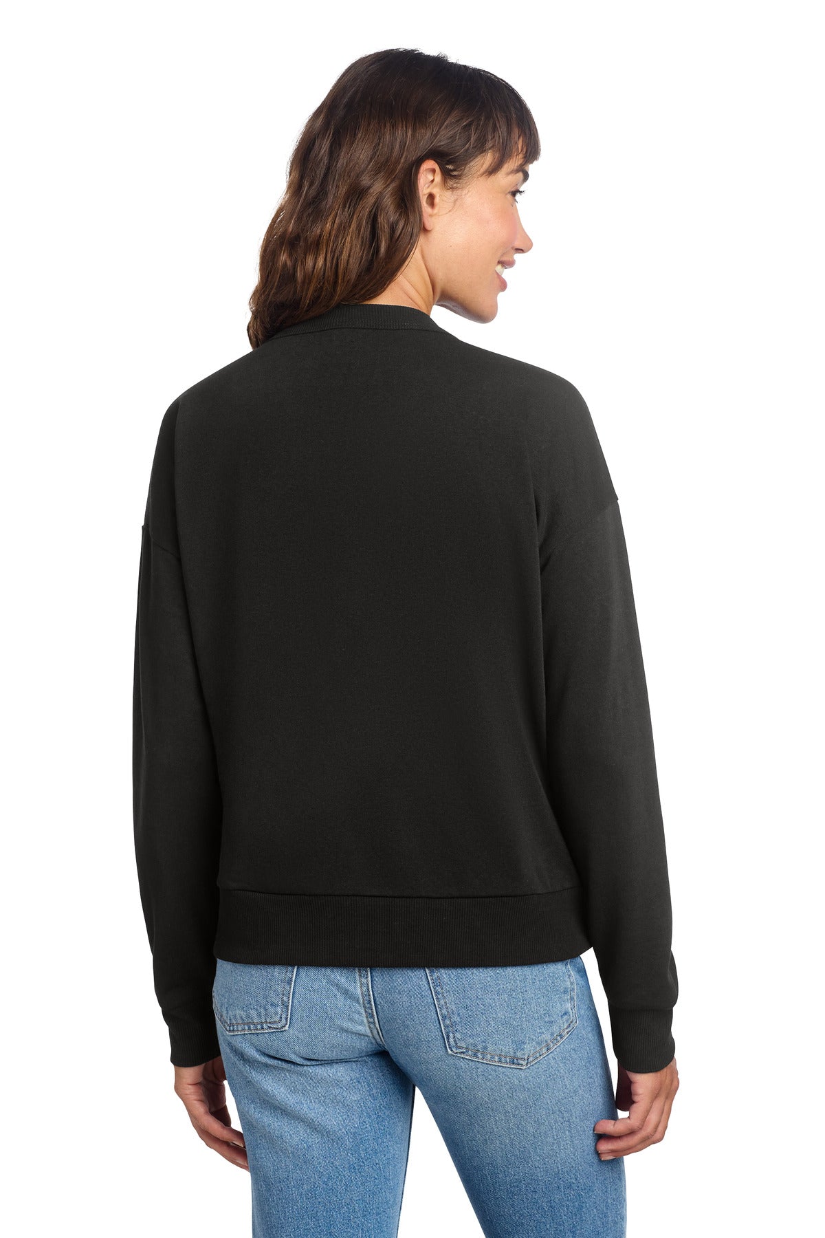 District Women's Perfect Tri Fleece V-Neck Sweatshirt - Black