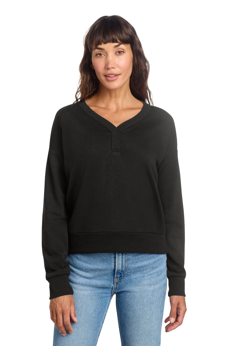 District Women's Perfect Tri Fleece V-Neck Sweatshirt - Black
