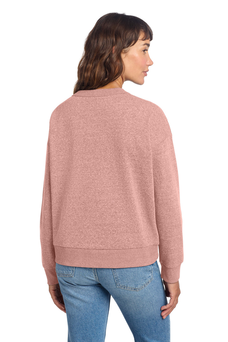 District Women's Perfect Tri Fleece V-Neck Sweatshirt - Blush Frost