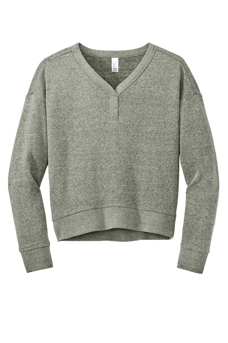 District Women's Perfect Tri Fleece V-Neck Sweatshirt - Grey Frost