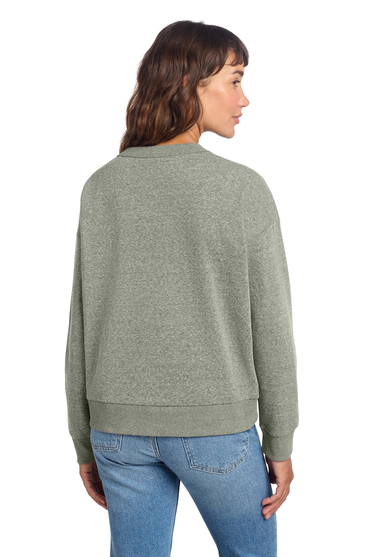 District Women's Perfect Tri Fleece V-Neck Sweatshirt - Grey Frost