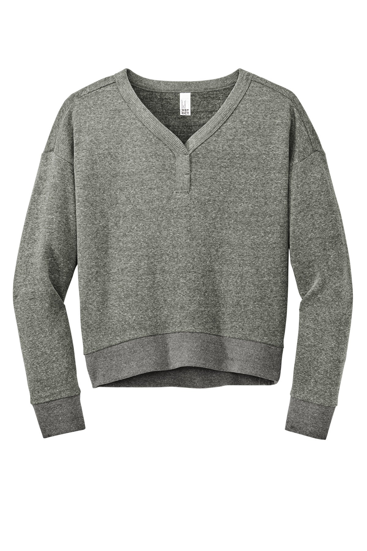 District Women's Perfect Tri Fleece V-Neck Sweatshirt - Heathered Charcoal