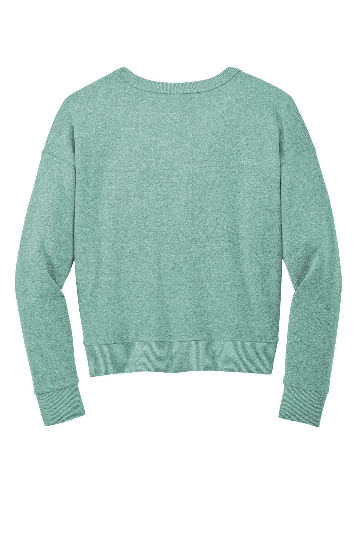 District Women's Perfect Tri Fleece V-Neck Sweatshirt - Heathered Eucalyptus Blue