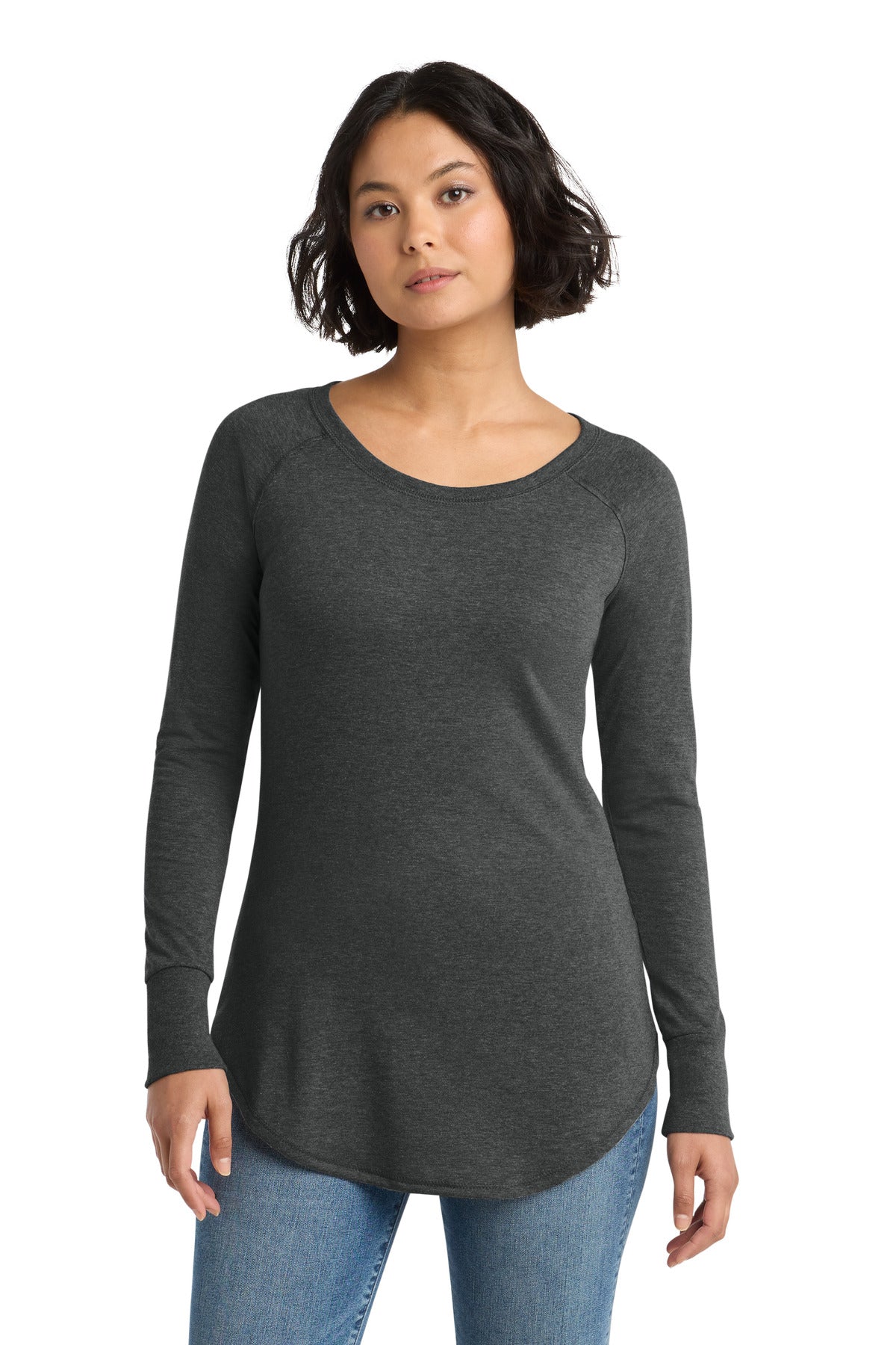 District  Women's Perfect Tri  Long Sleeve Tunic Tee - Black Frost