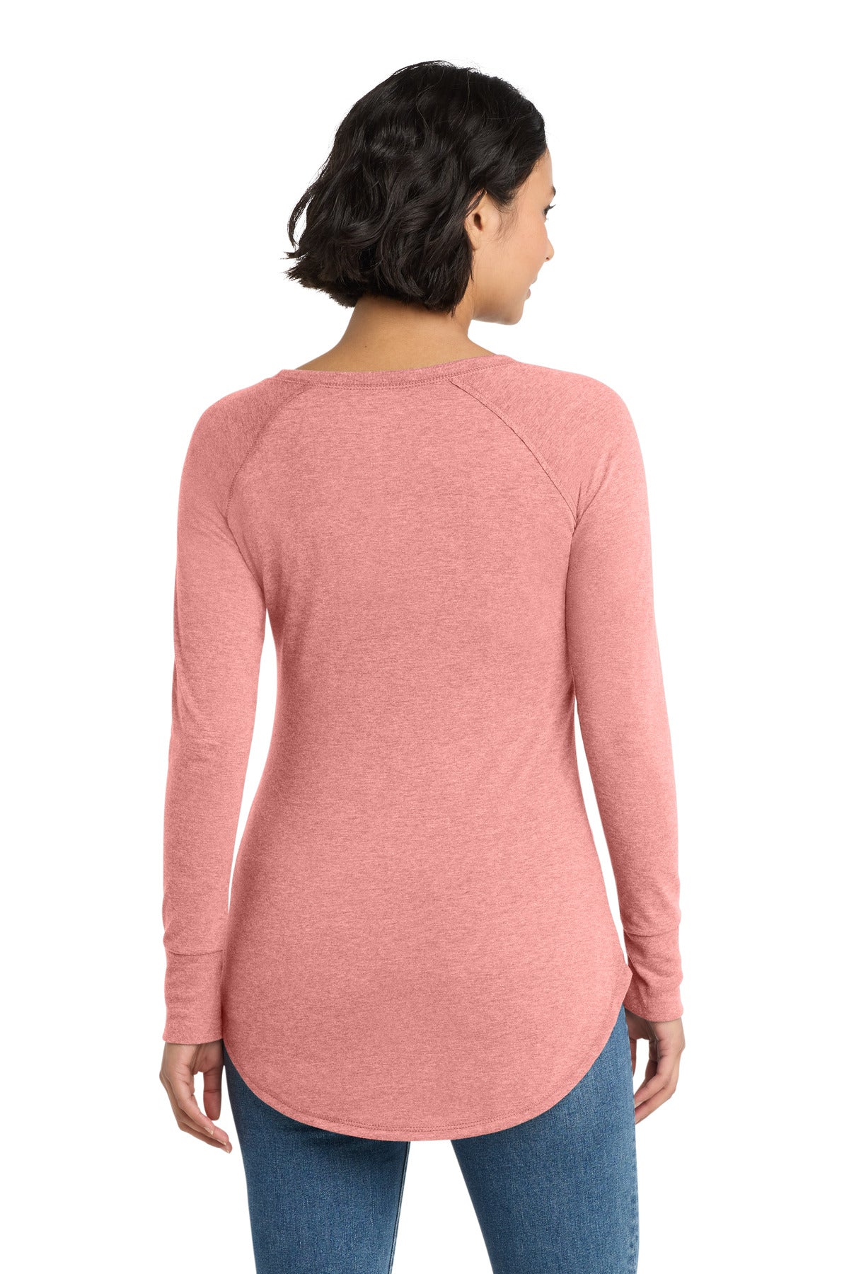 District  Women's Perfect Tri  Long Sleeve Tunic Tee - Blush Frost