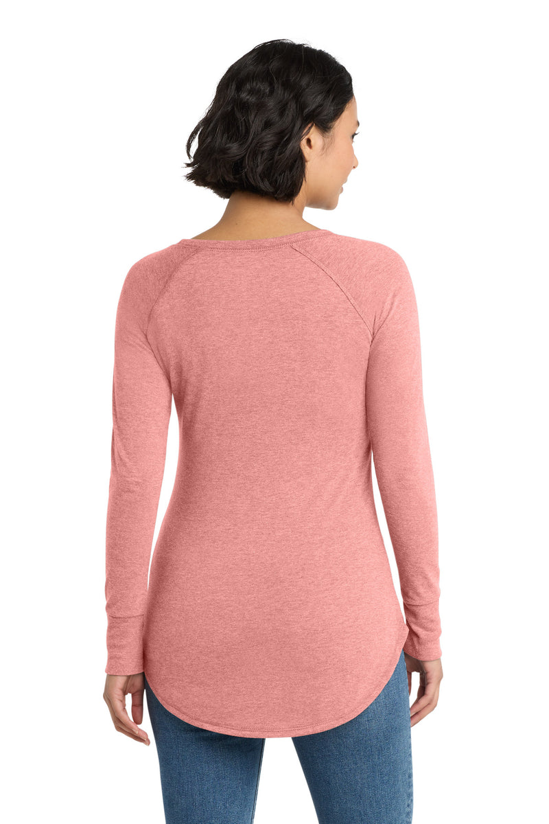 District  Women's Perfect Tri  Long Sleeve Tunic Tee - Blush Frost