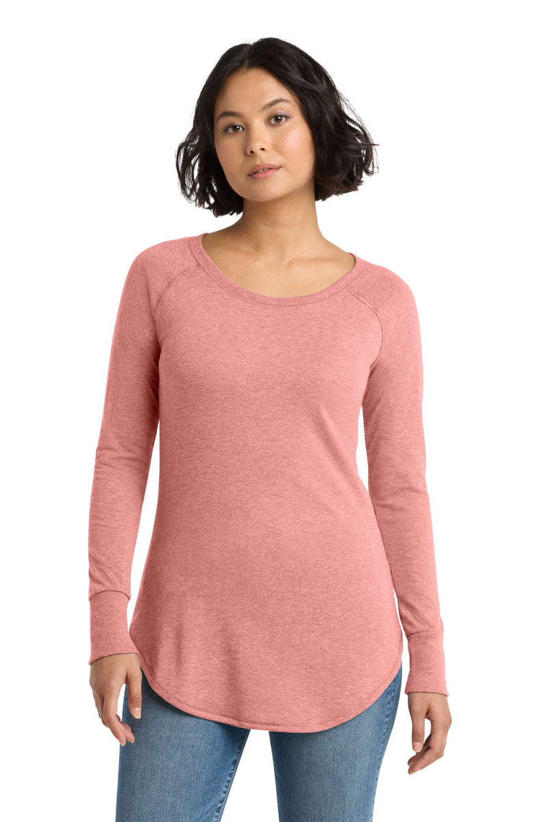 District  Women's Perfect Tri  Long Sleeve Tunic Tee - Blush Frost