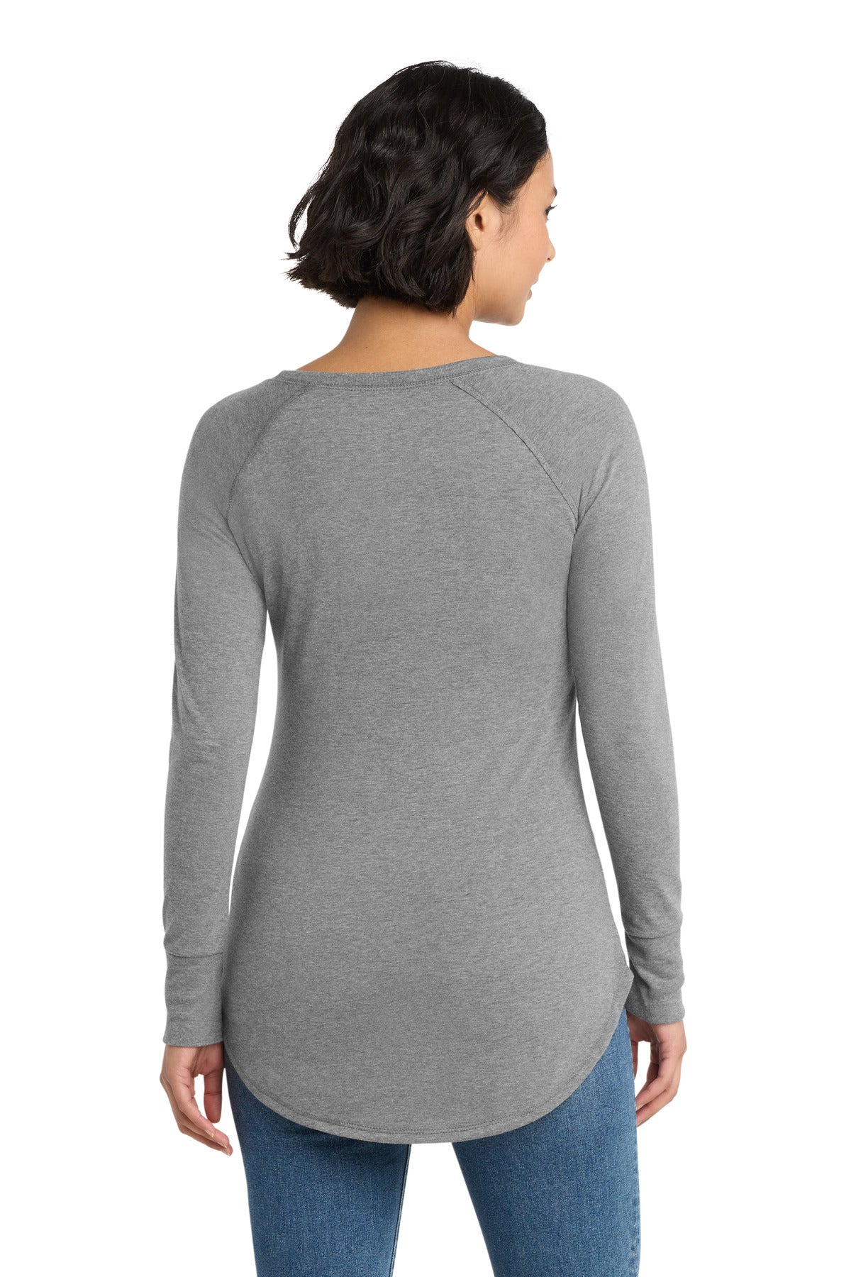 District  Women's Perfect Tri  Long Sleeve Tunic Tee - Grey Frost
