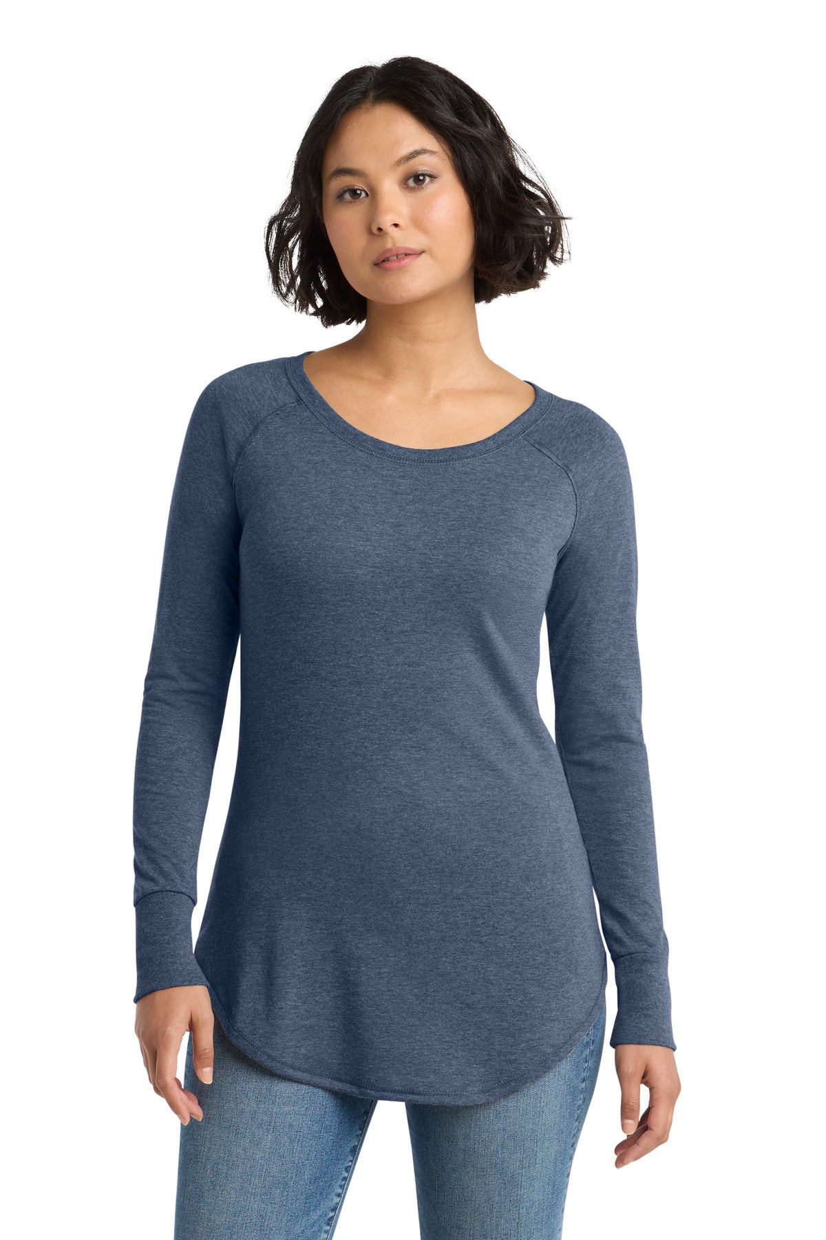 District  Women's Perfect Tri  Long Sleeve Tunic Tee - Navy Frost