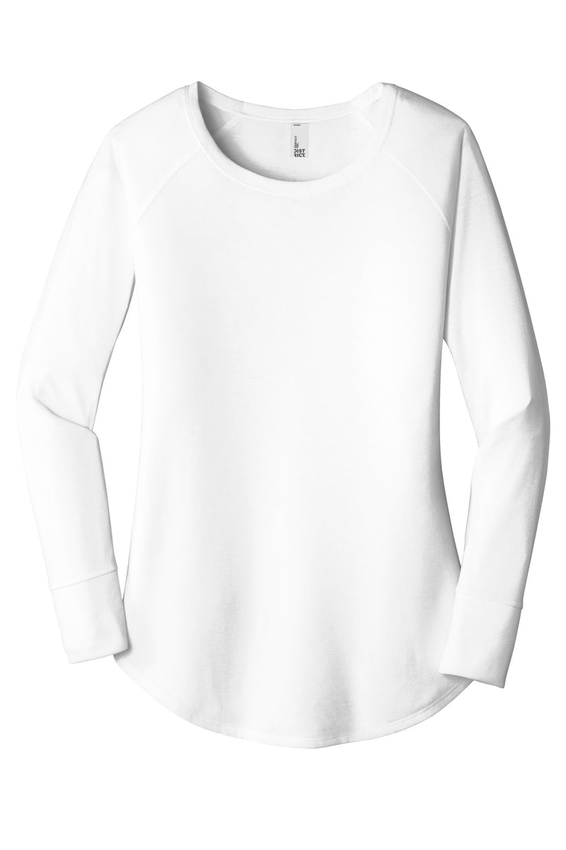 District  Women's Perfect Tri  Long Sleeve Tunic Tee - White