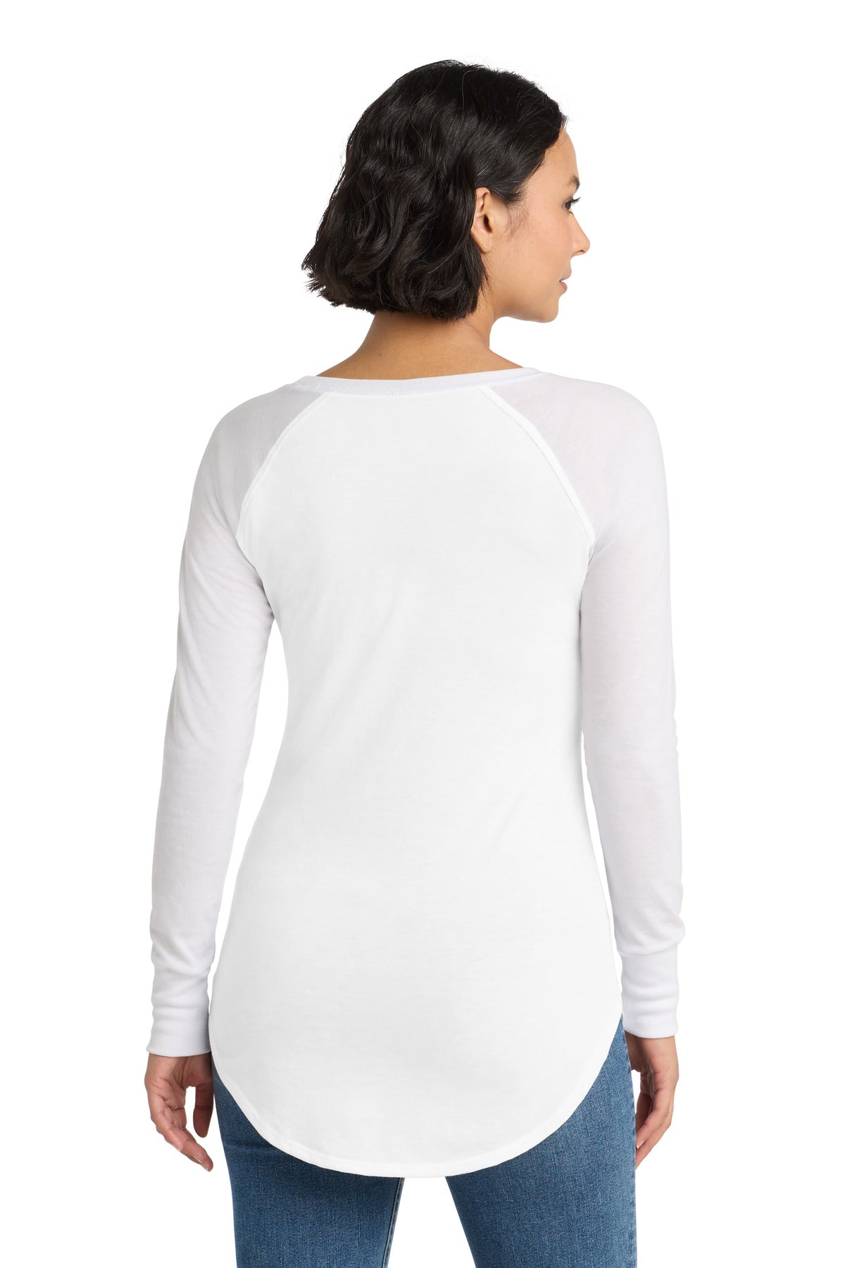 District  Women's Perfect Tri  Long Sleeve Tunic Tee - White