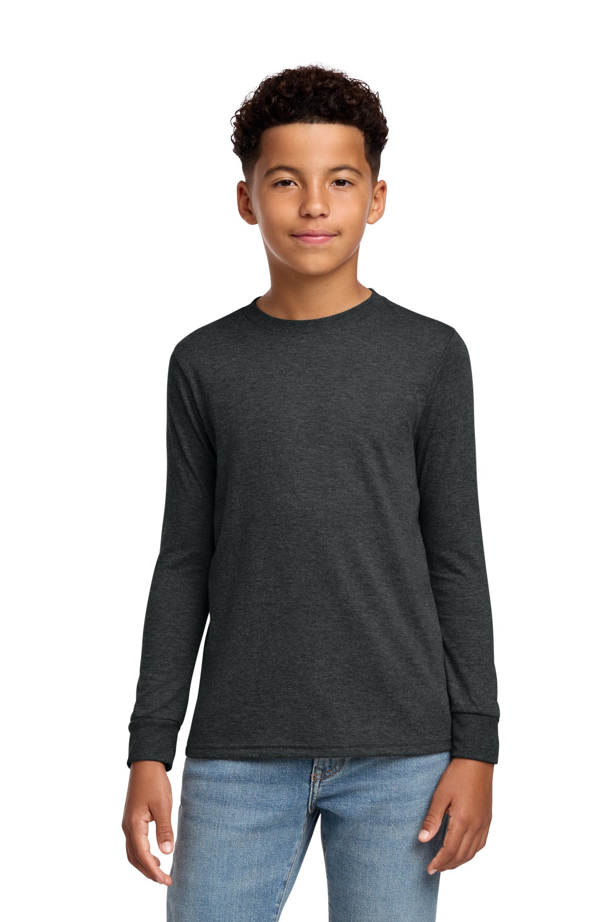 District Youth Perfect Tri Long Sleeve Tee - Black Frost