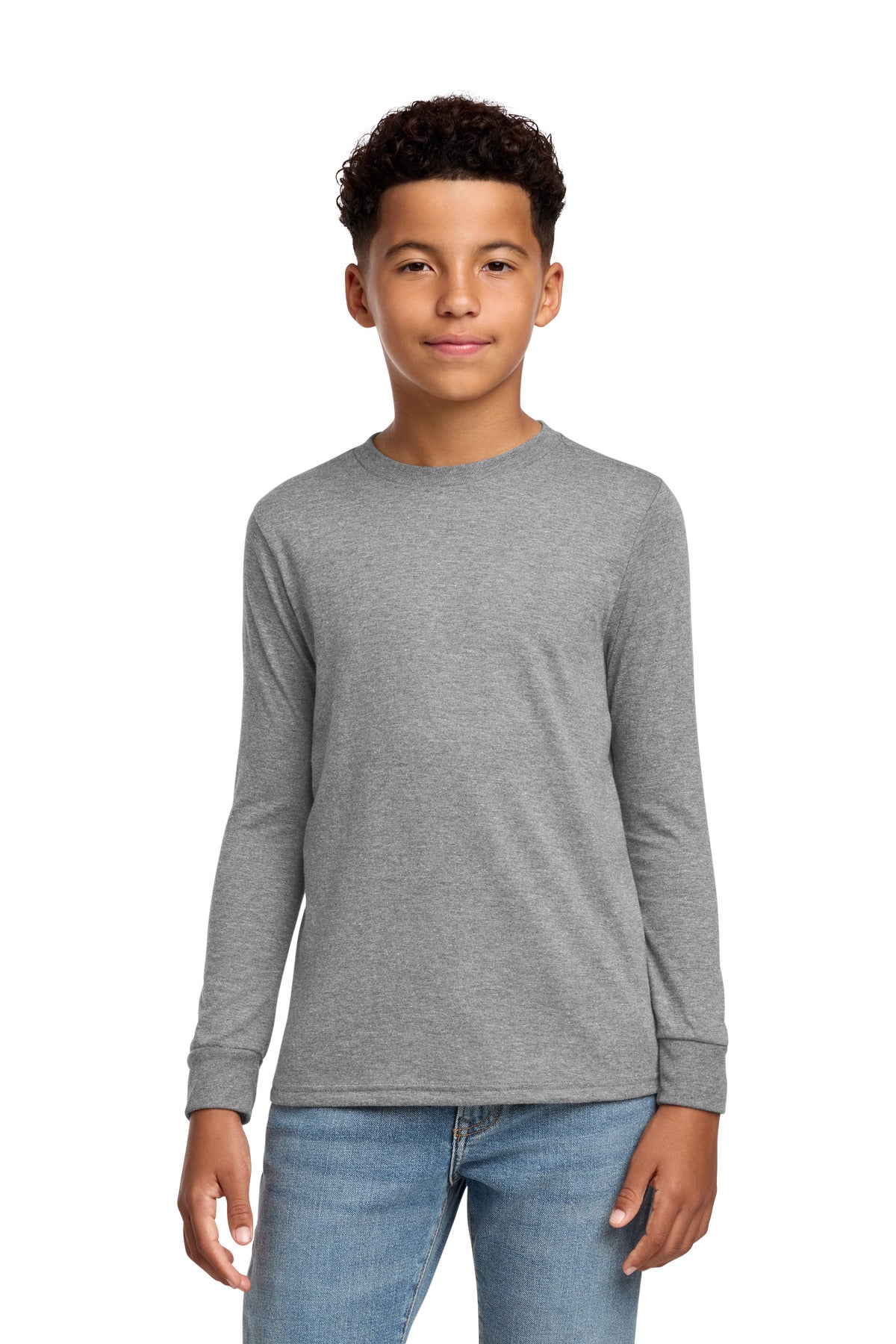District Youth Perfect Tri Long Sleeve Tee - Grey Frost