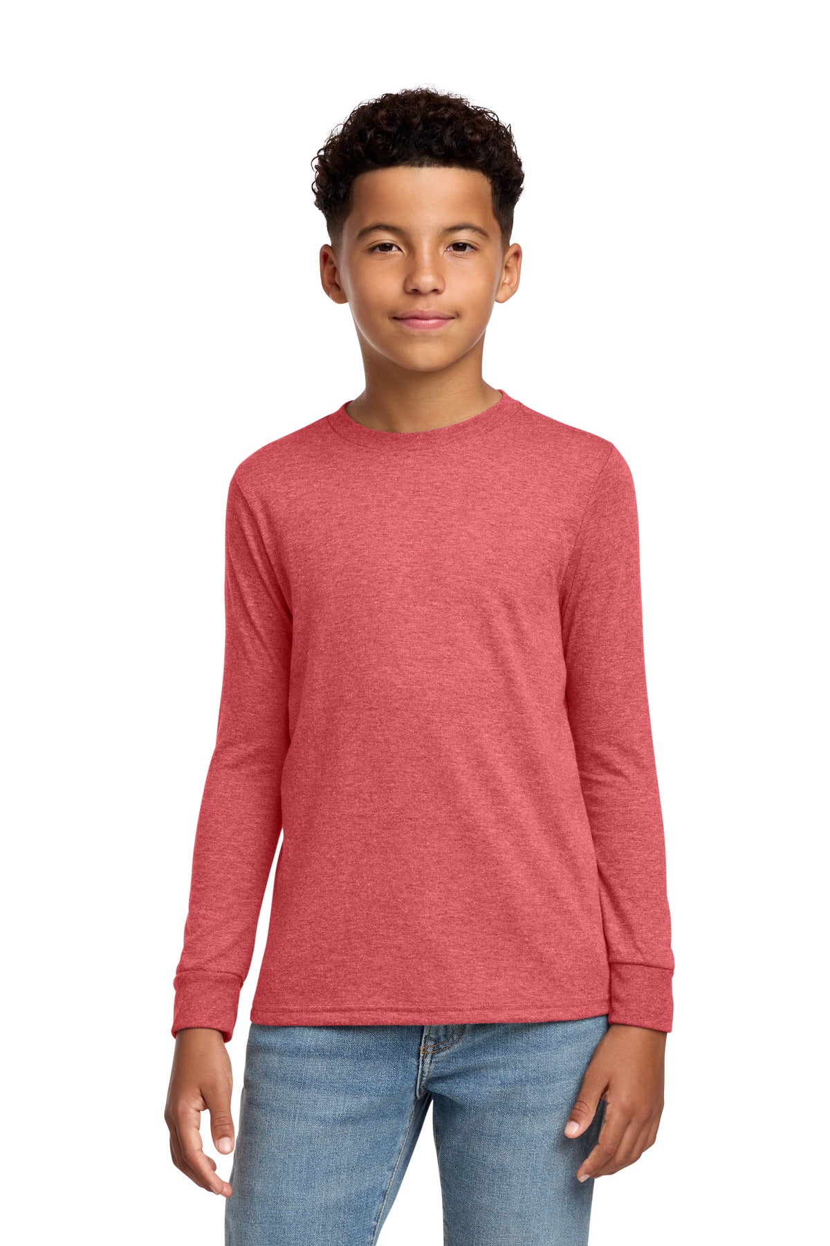 District Youth Perfect Tri Long Sleeve Tee - Red Frost