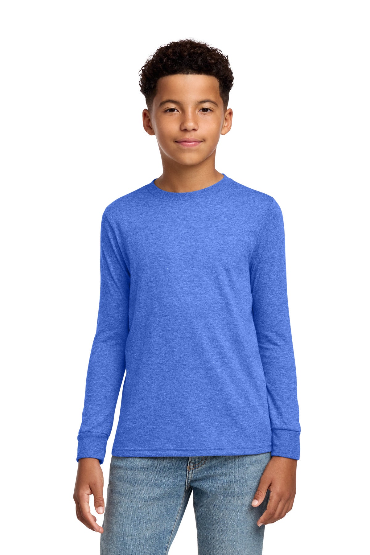District Youth Perfect Tri Long Sleeve Tee - Royal Frost