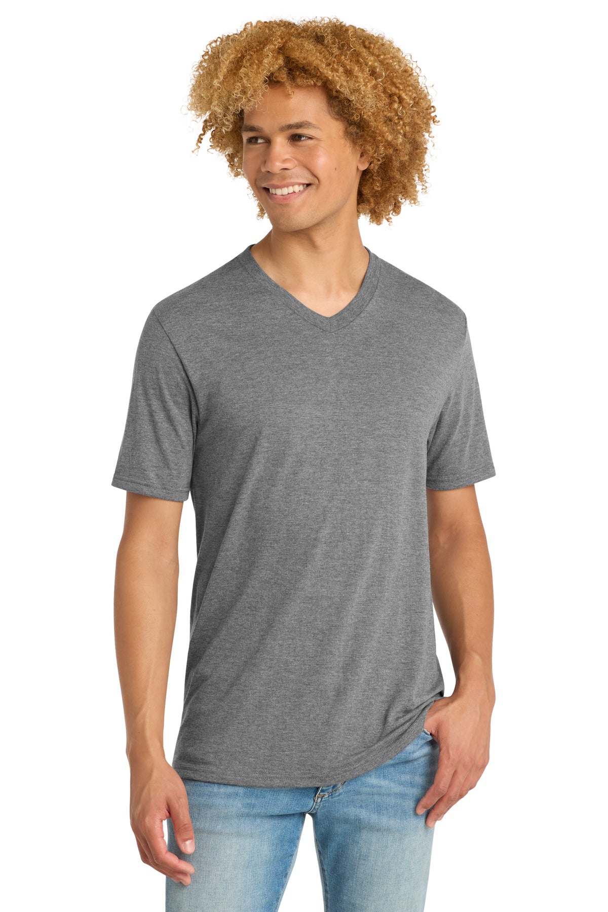 District   Perfect Tri V-Neck Tee - Grey Frost