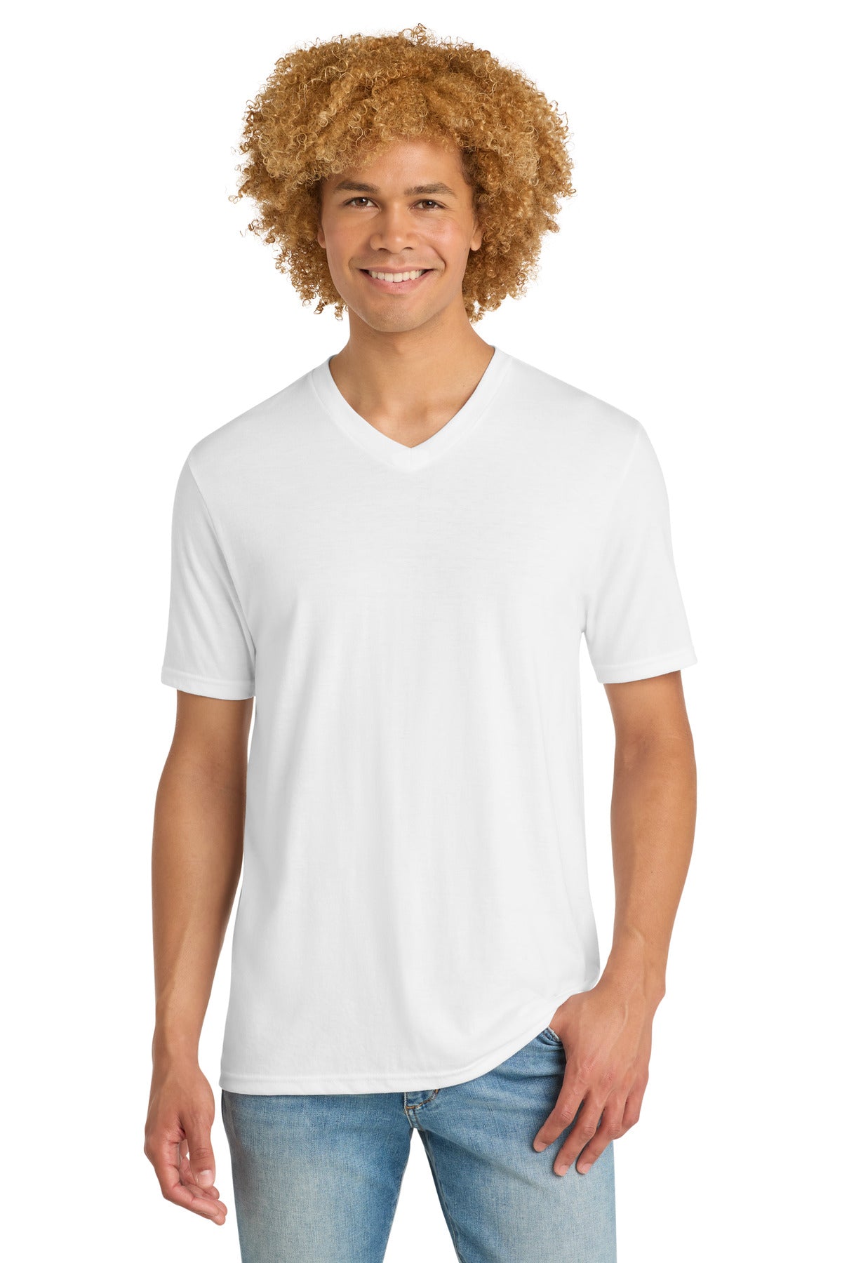District   Perfect Tri V-Neck Tee - White