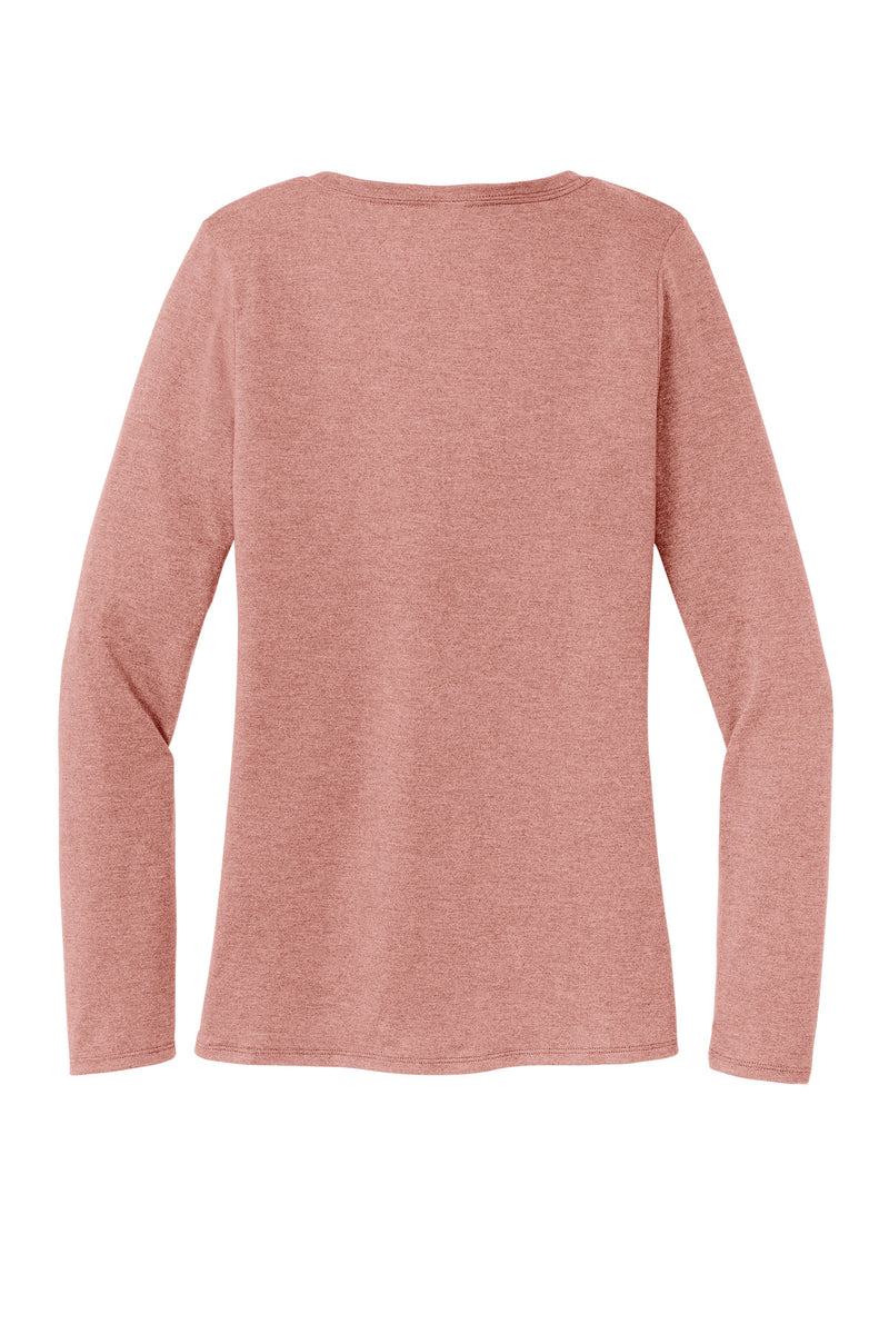 District Women's Perfect Tri Long Sleeve V-Neck Tee - Blush Frost