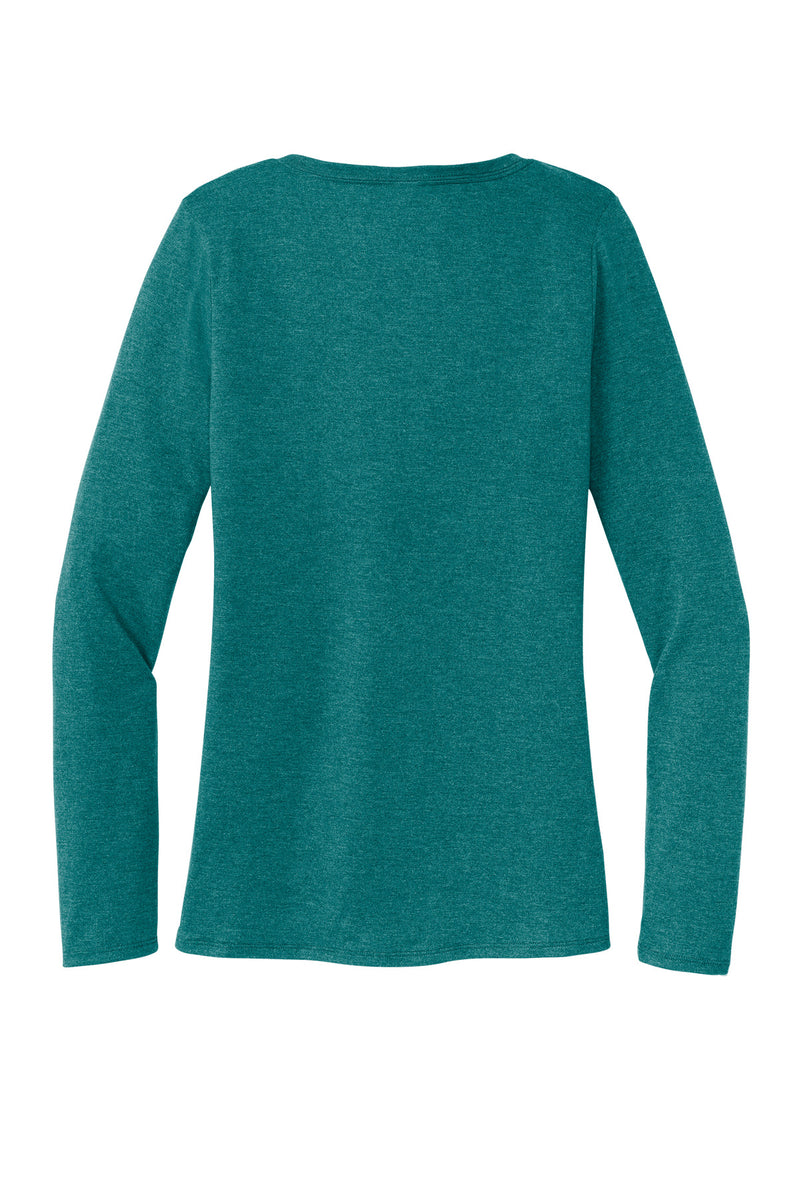 District Women's Perfect Tri Long Sleeve V-Neck Tee - Heathered Teal