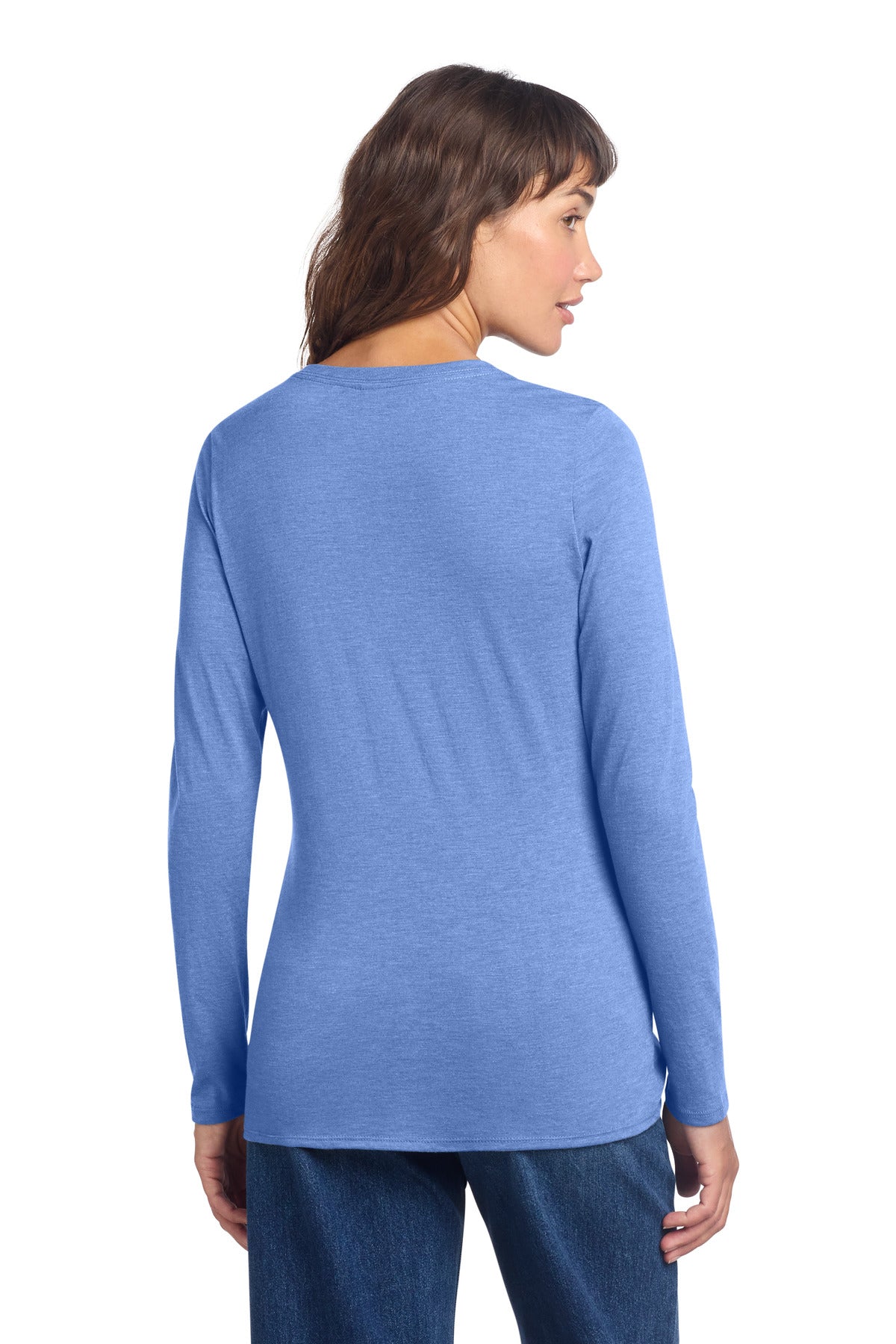 District Women's Perfect Tri Long Sleeve V-Neck Tee - Maritime Frost