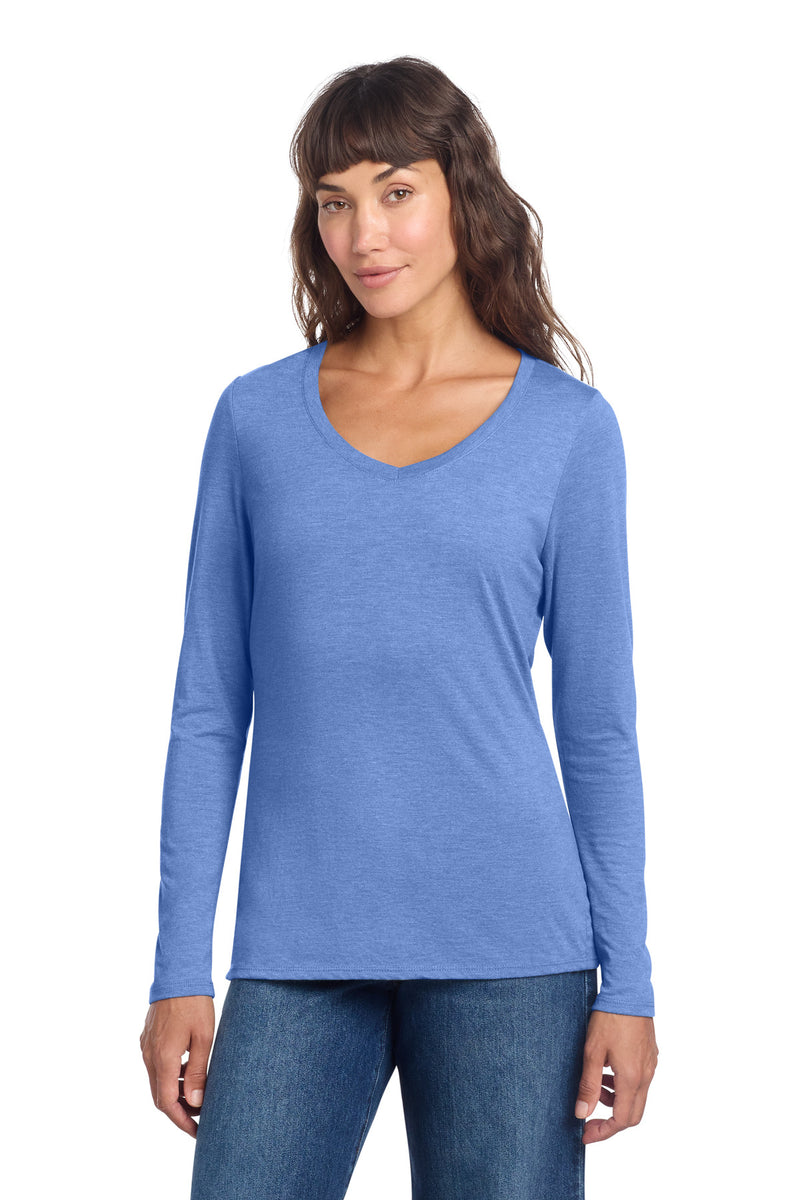 District Women's Perfect Tri Long Sleeve V-Neck Tee - Maritime Frost