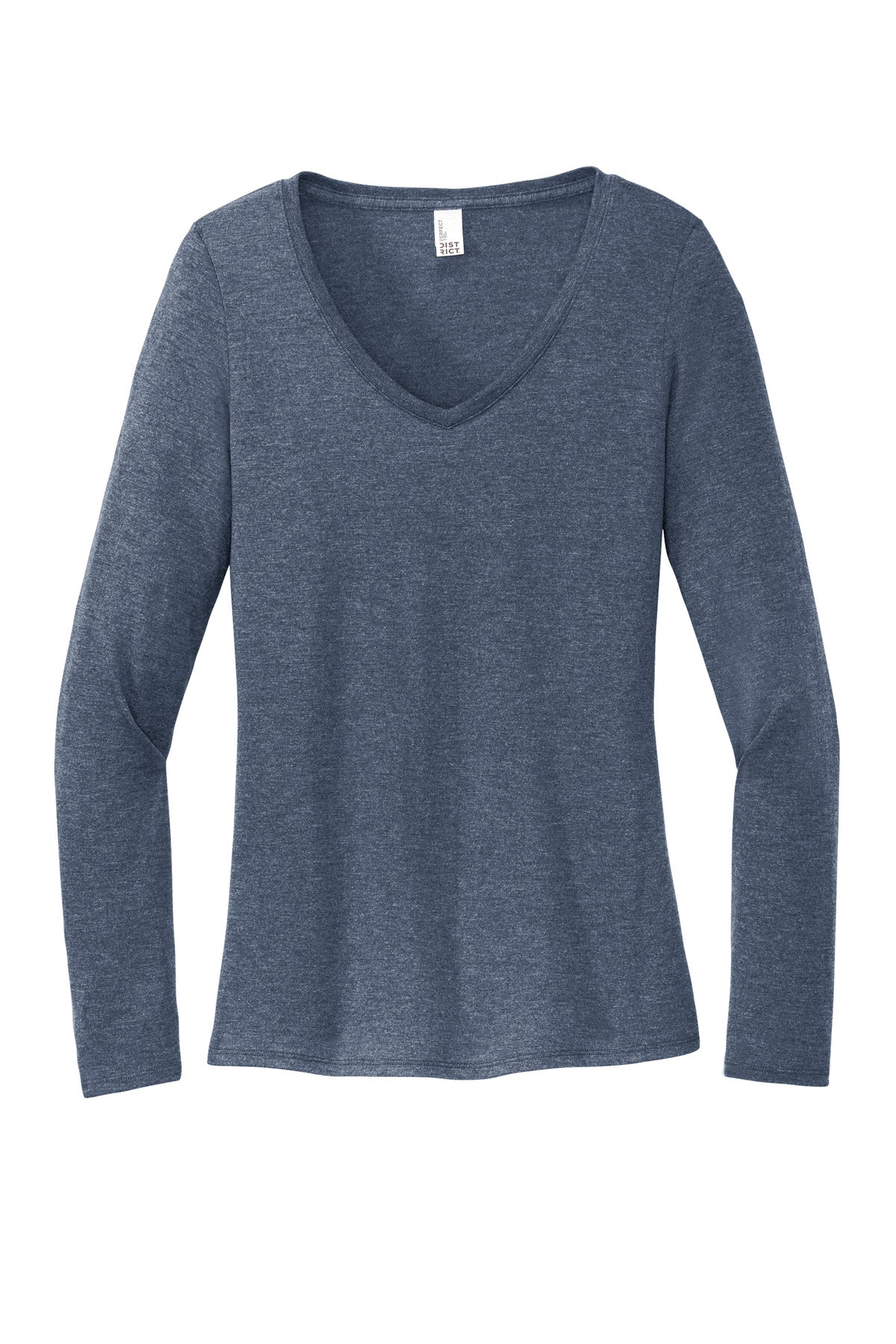 District Women's Perfect Tri Long Sleeve V-Neck Tee - Navy Frost