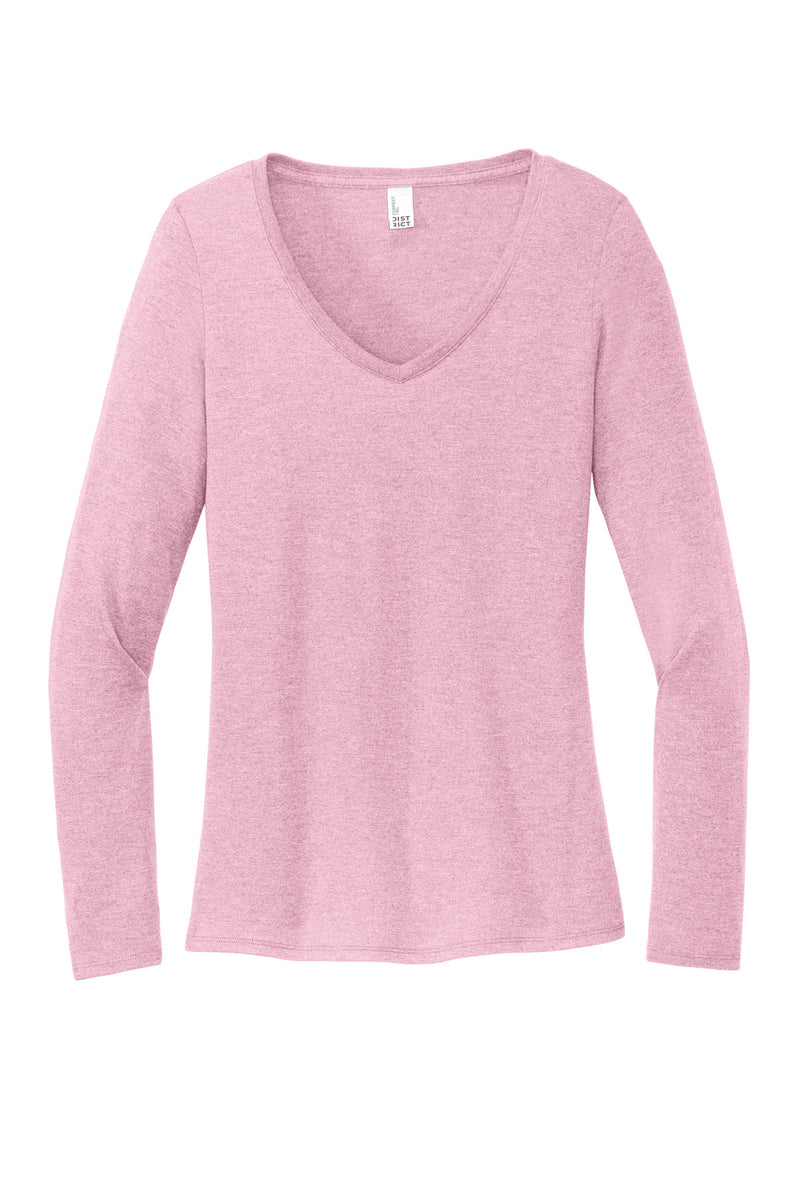 District Women's Perfect Tri Long Sleeve V-Neck Tee - Wisteria Heather
