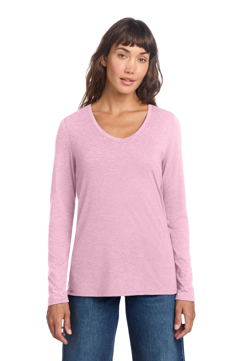 District Women's Perfect Tri Long Sleeve V-Neck Tee - Wisteria Heather