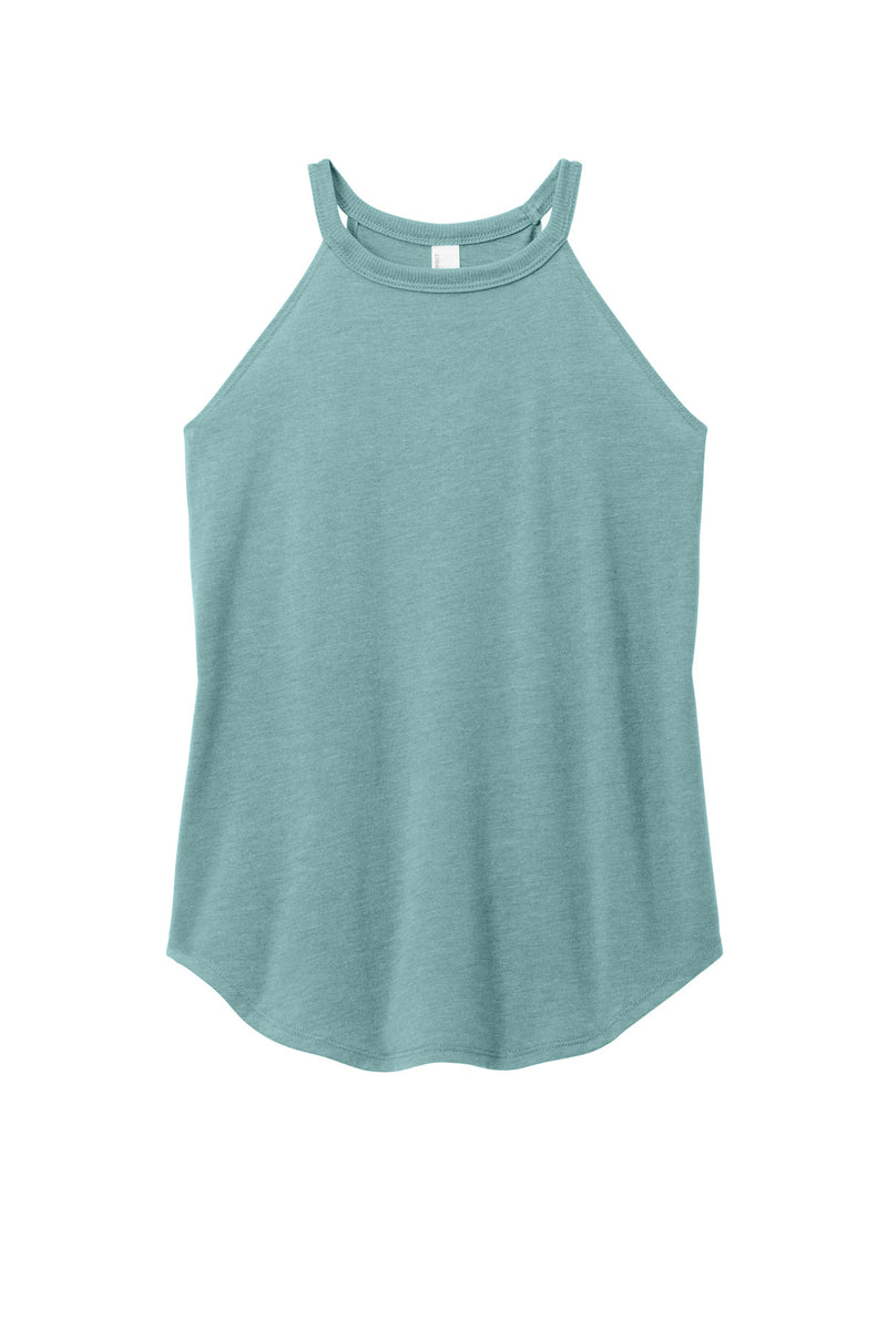 District   Women's Perfect Tri  Rocker Tank - Heathered Eucalyptus Blue