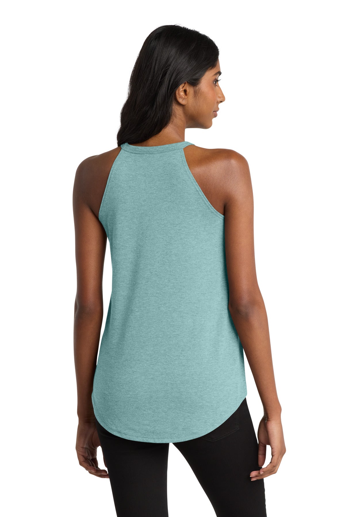 District   Women's Perfect Tri  Rocker Tank - Heathered Eucalyptus Blue