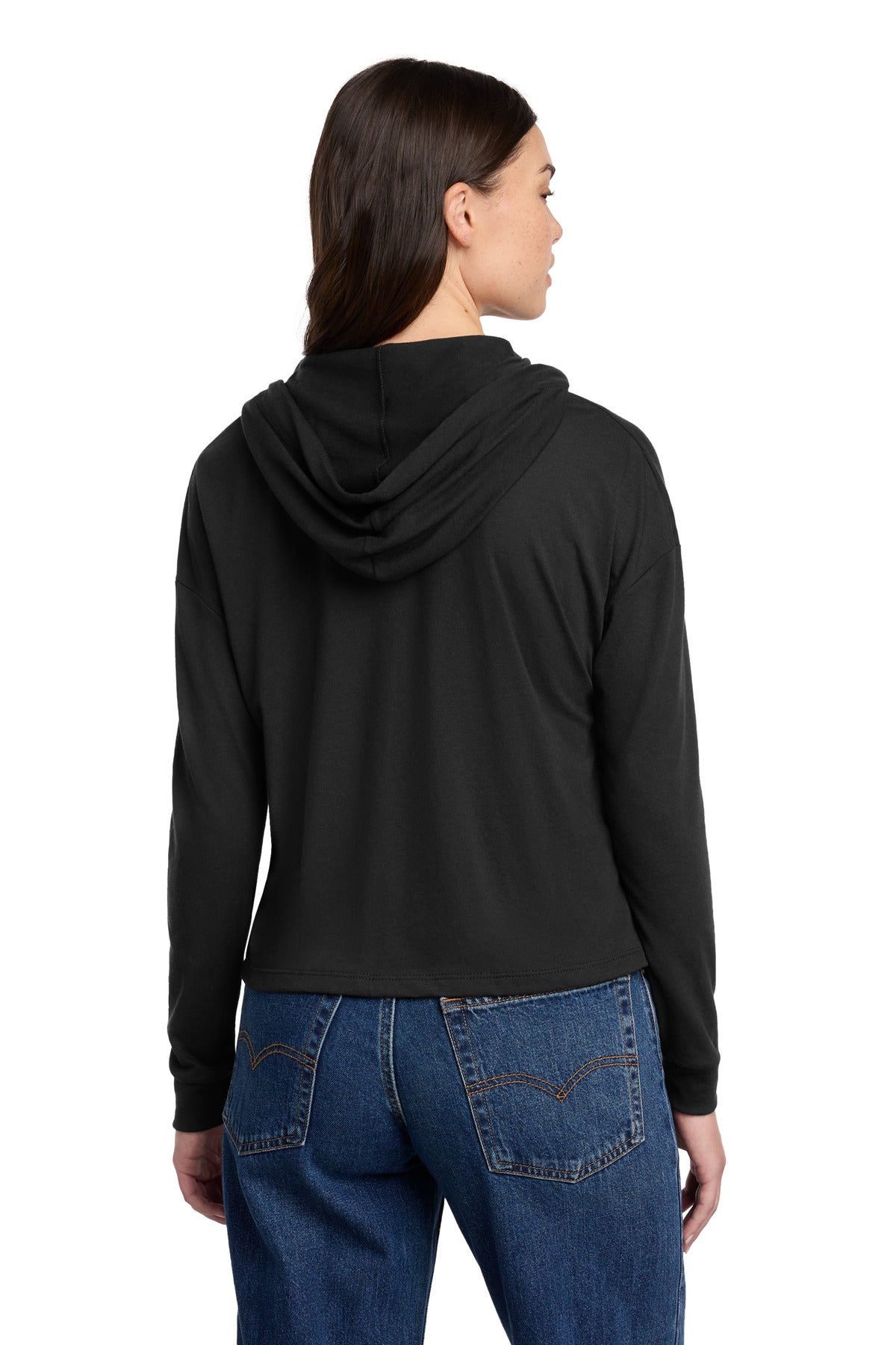 District Women's Perfect Tri Midi Long Sleeve Hoodie - Black