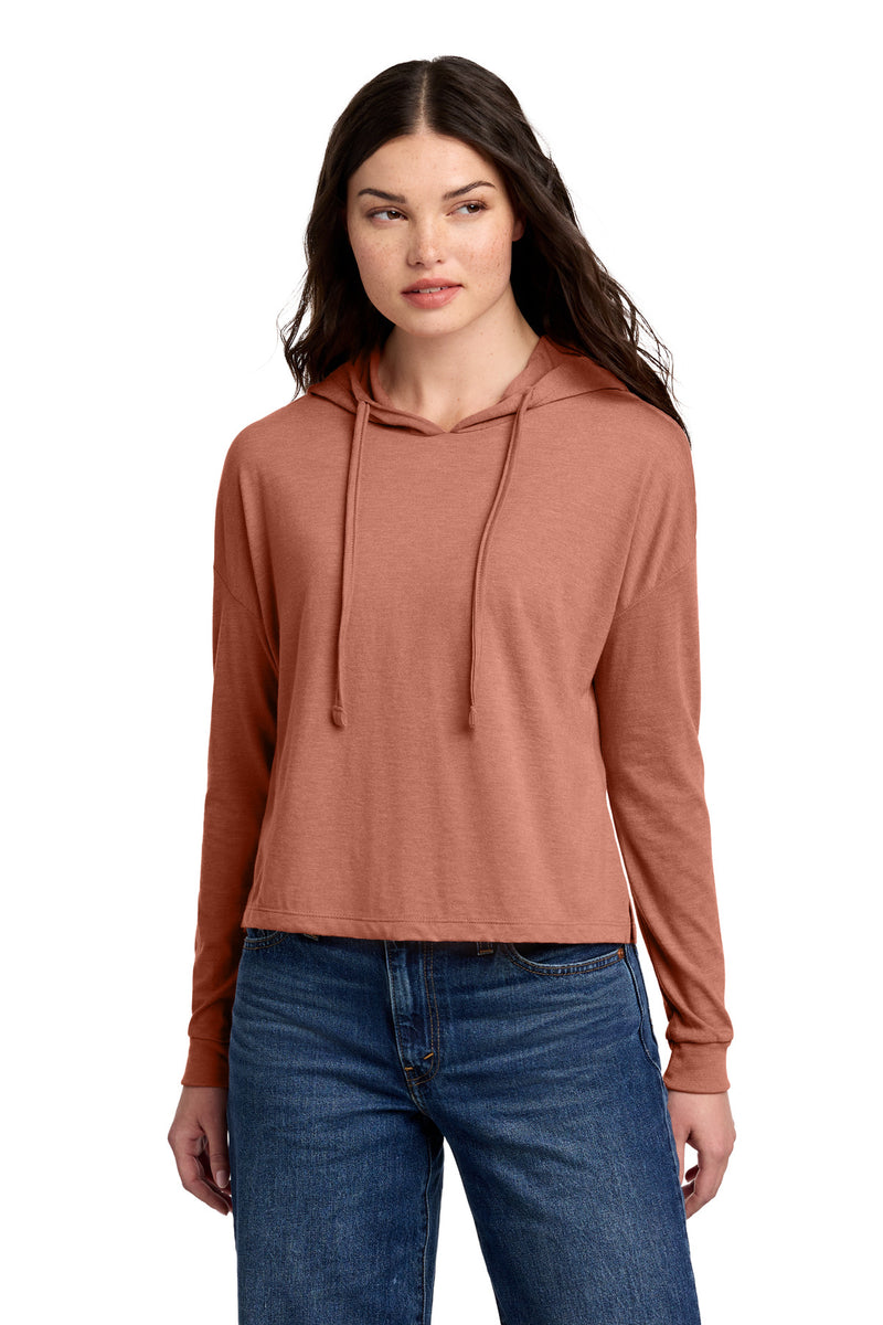 District Women's Perfect Tri Midi Long Sleeve Hoodie - Desert Rose Heather