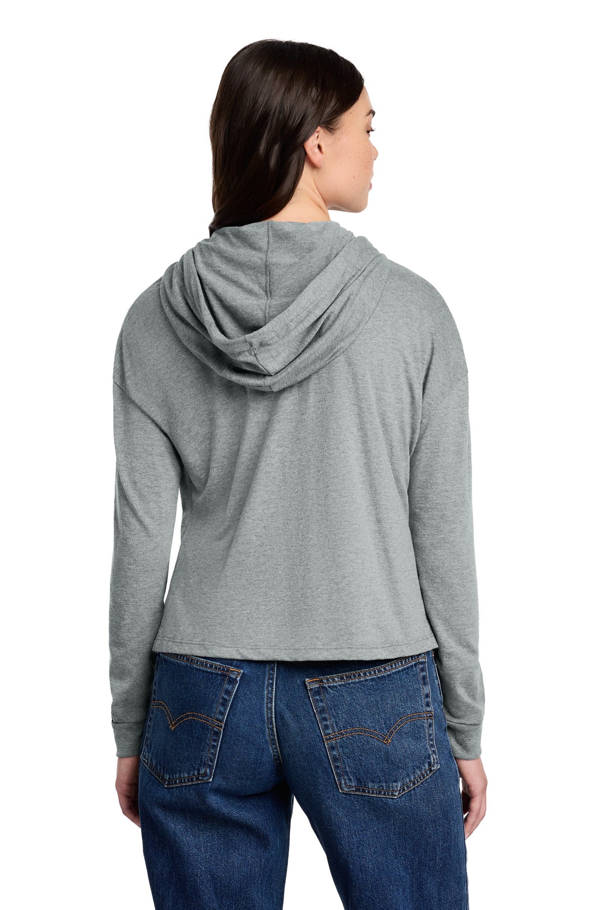 District Women's Perfect Tri Midi Long Sleeve Hoodie - Grey Frost