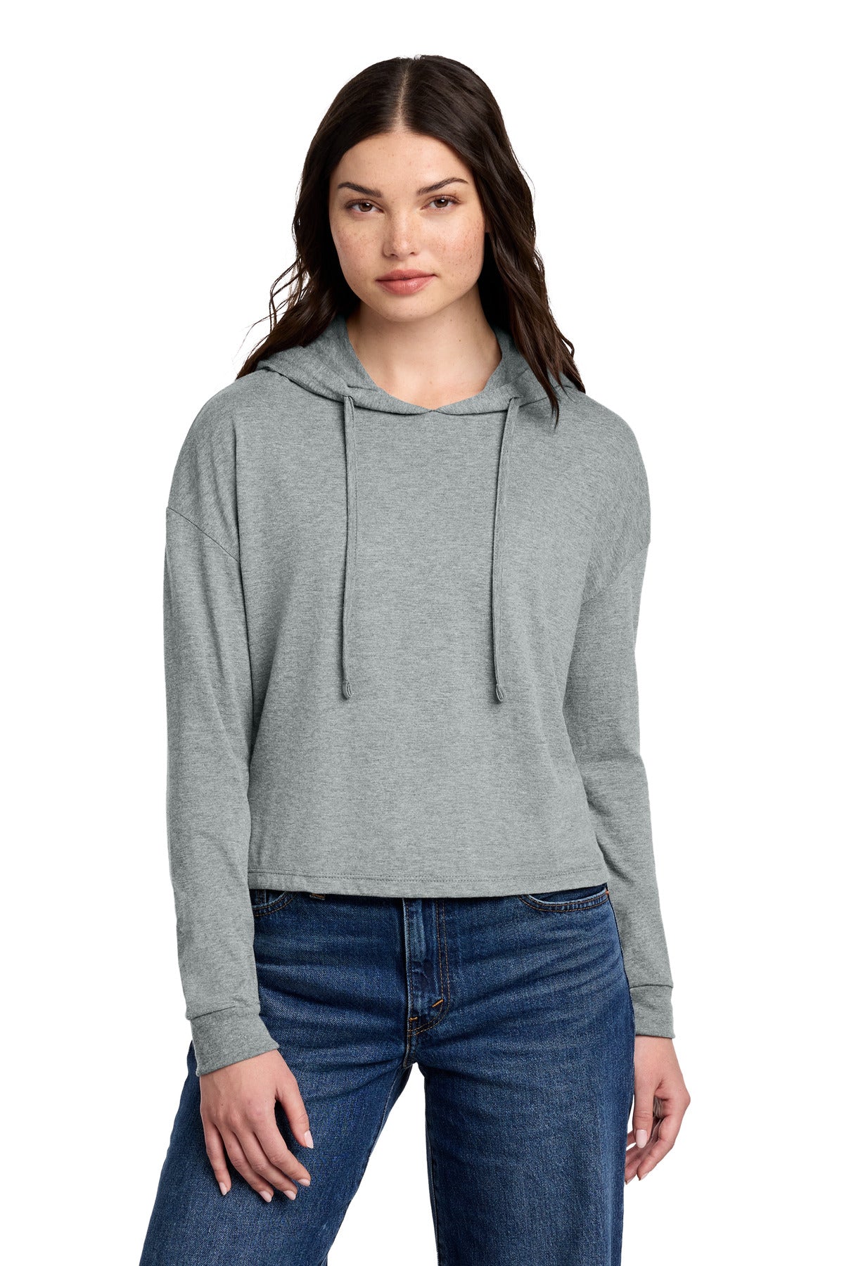 District Women's Perfect Tri Midi Long Sleeve Hoodie - Grey Frost
